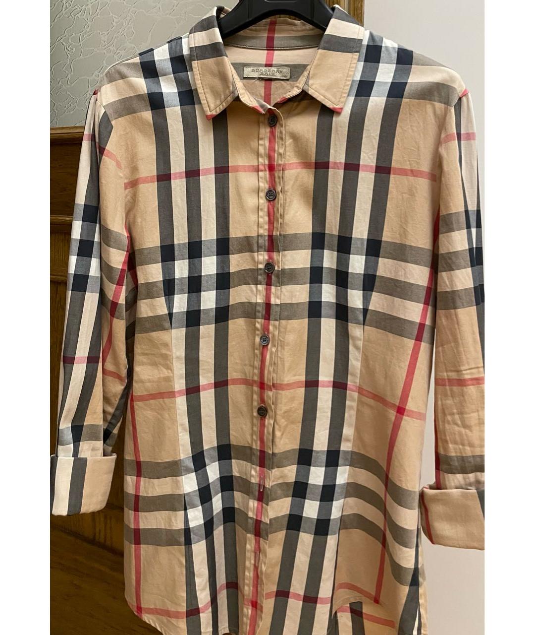 BURBERRY Бежевая хлопковая рубашка, фото 4