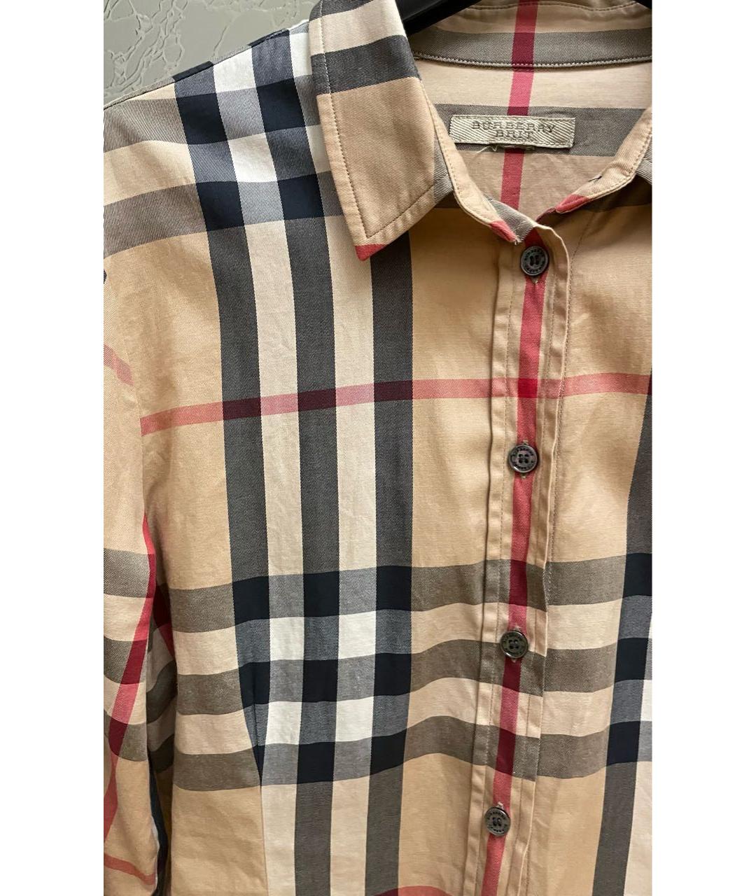 BURBERRY Бежевая хлопковая рубашка, фото 3