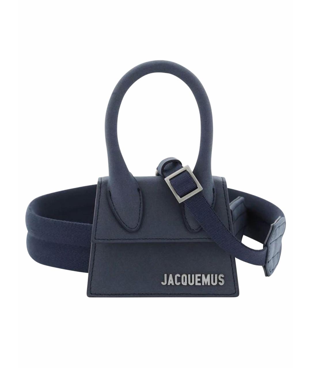 JACQUEMUS Темно-синяя кожаная сумка на плечо, фото 1