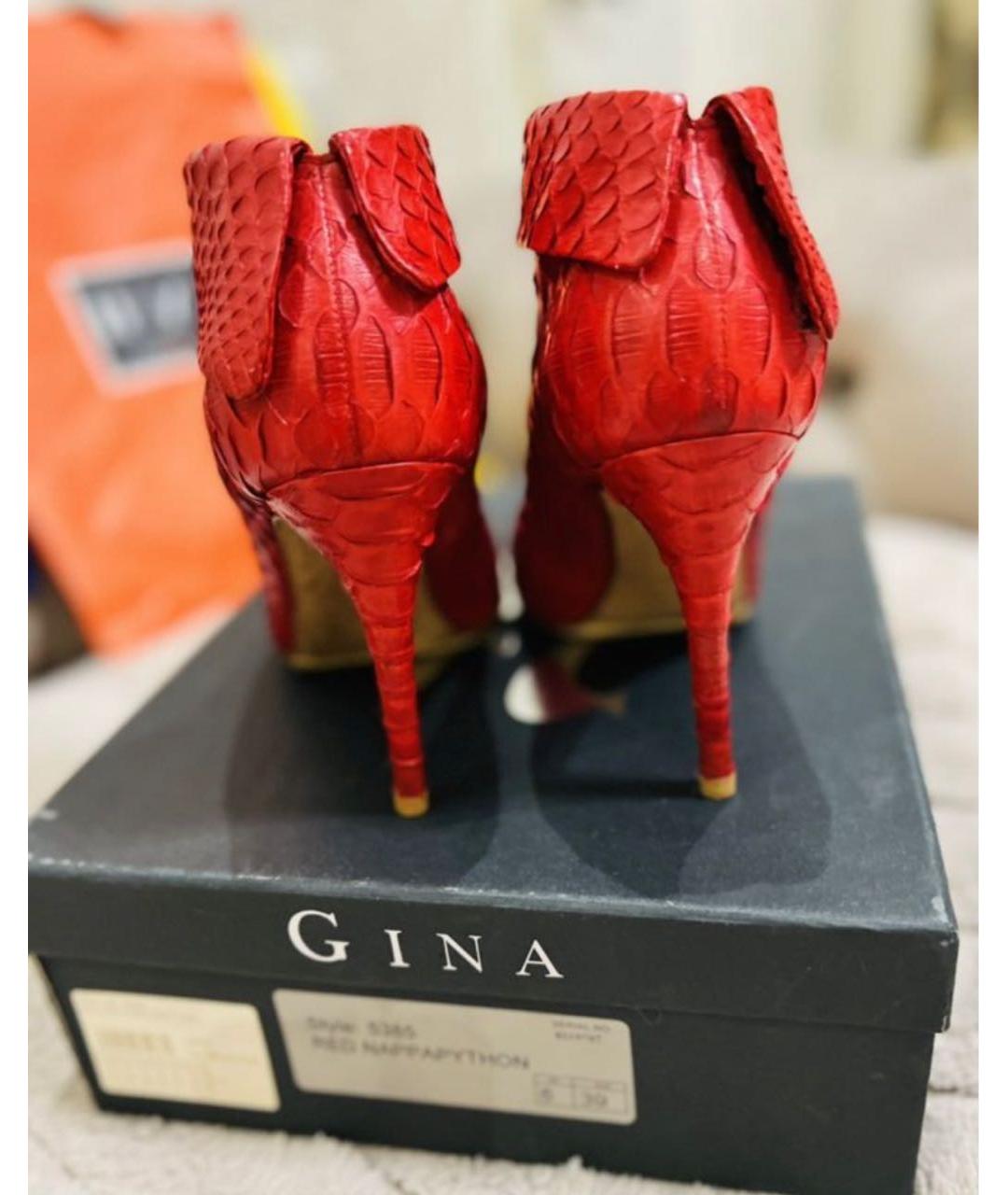 GINA Красные кожаные туфли, фото 3