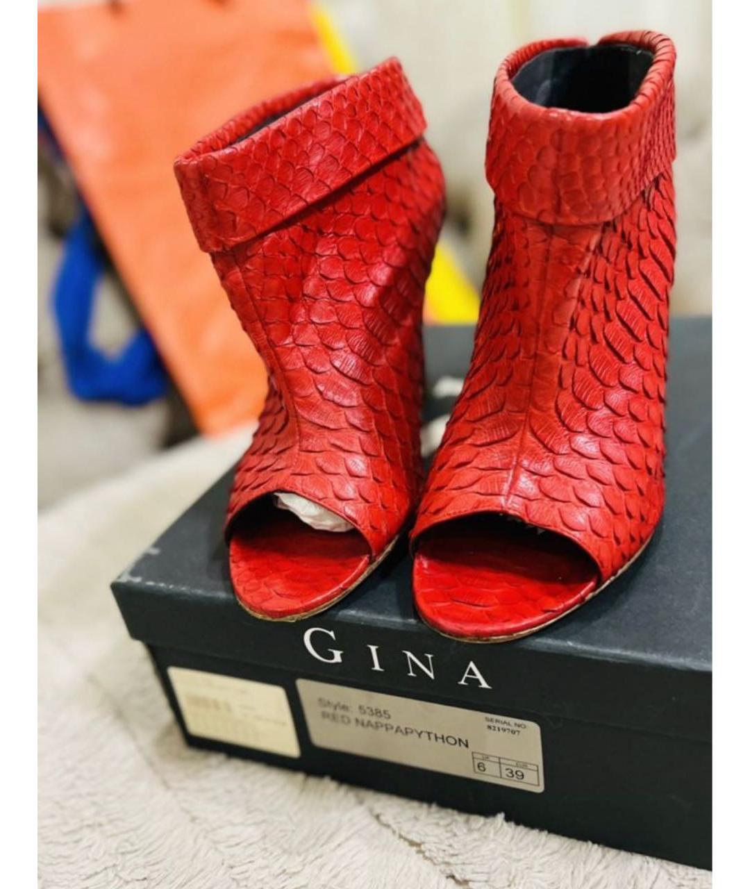 GINA Красные кожаные туфли, фото 2