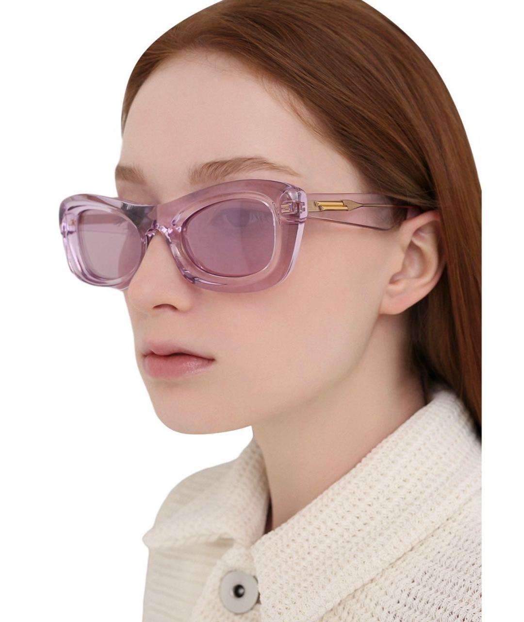 BOTTEGA VENETA Фиолетовые пластиковые солнцезащитные очки, фото 5