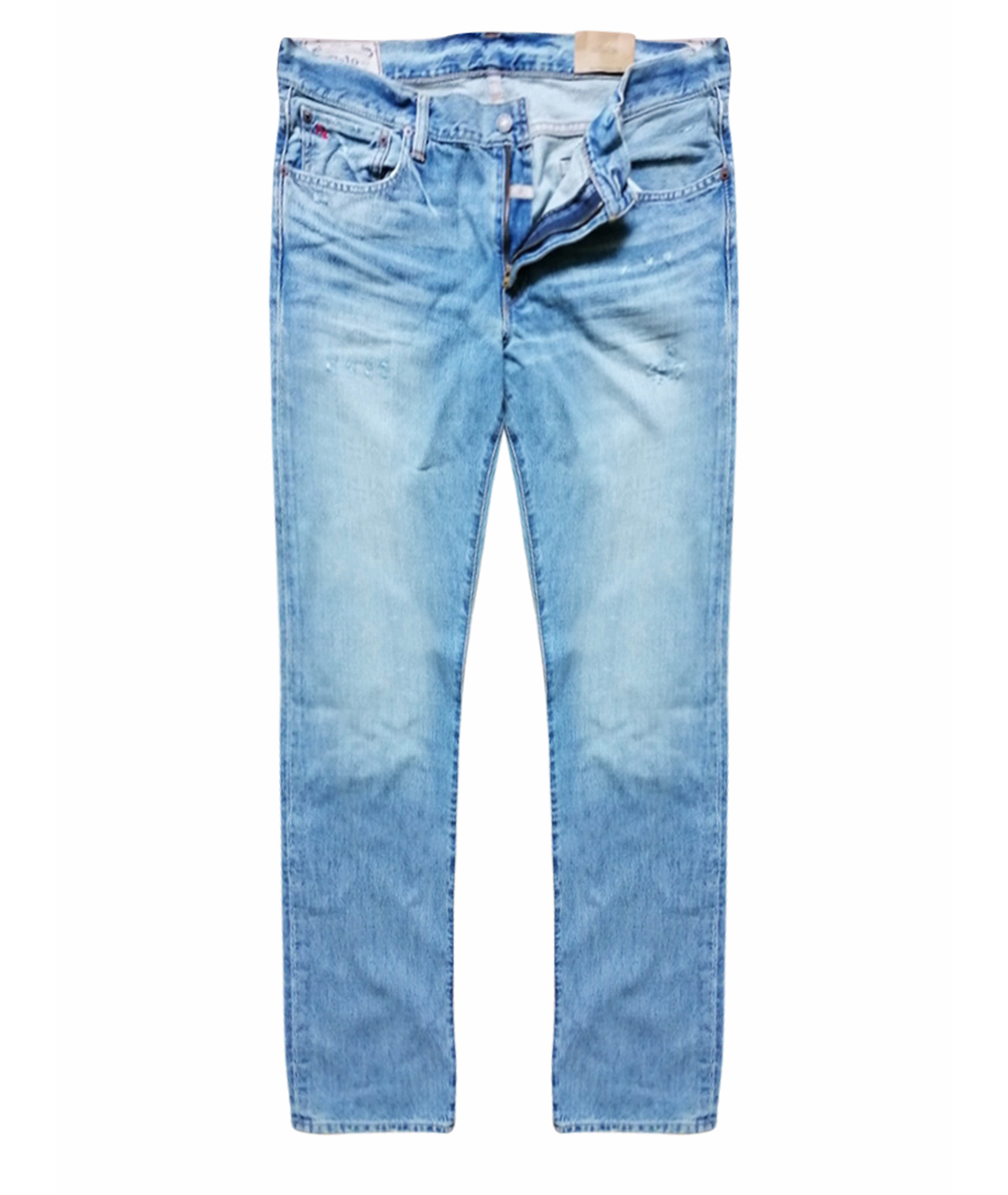 RALPH LAUREN Голубые хлопковые прямые джинсы, фото 1