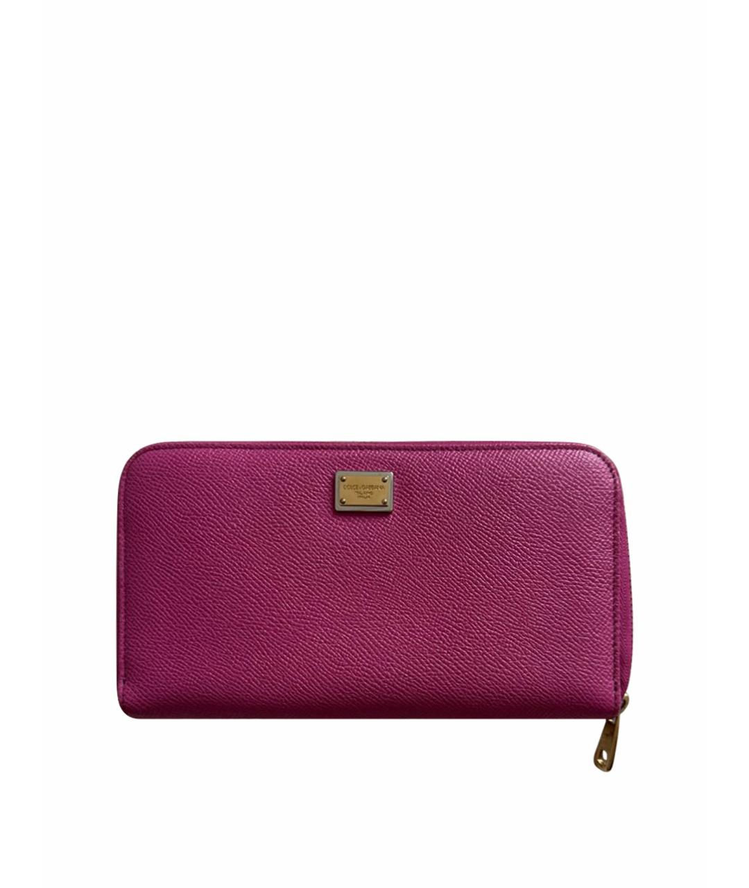 DOLCE&GABBANA Розовый кожаный кошелек, фото 1