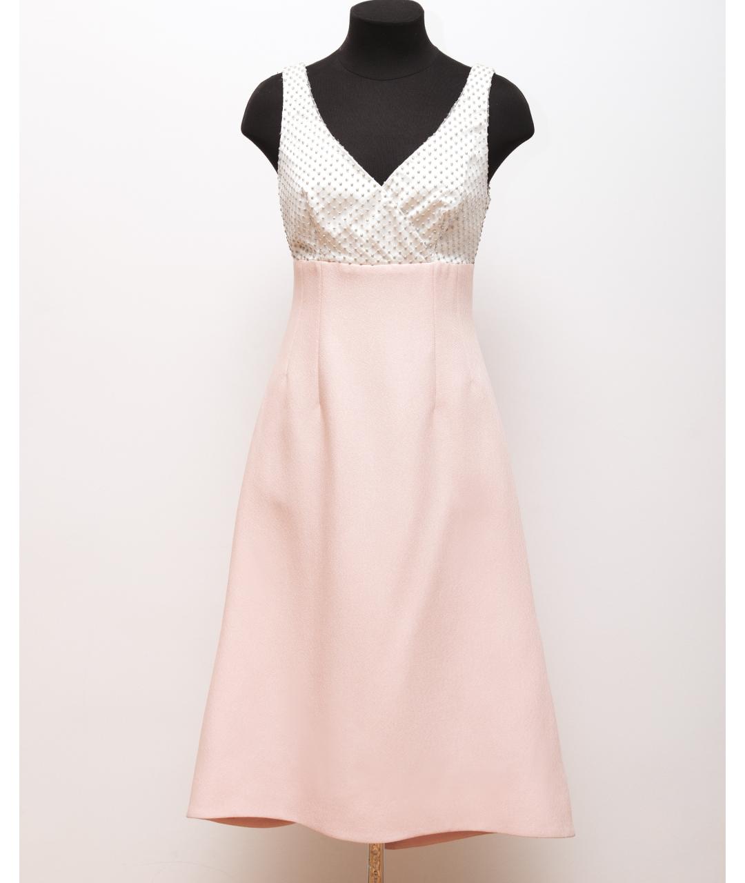EDEM Розовое шерстяное коктейльное платье, фото 4