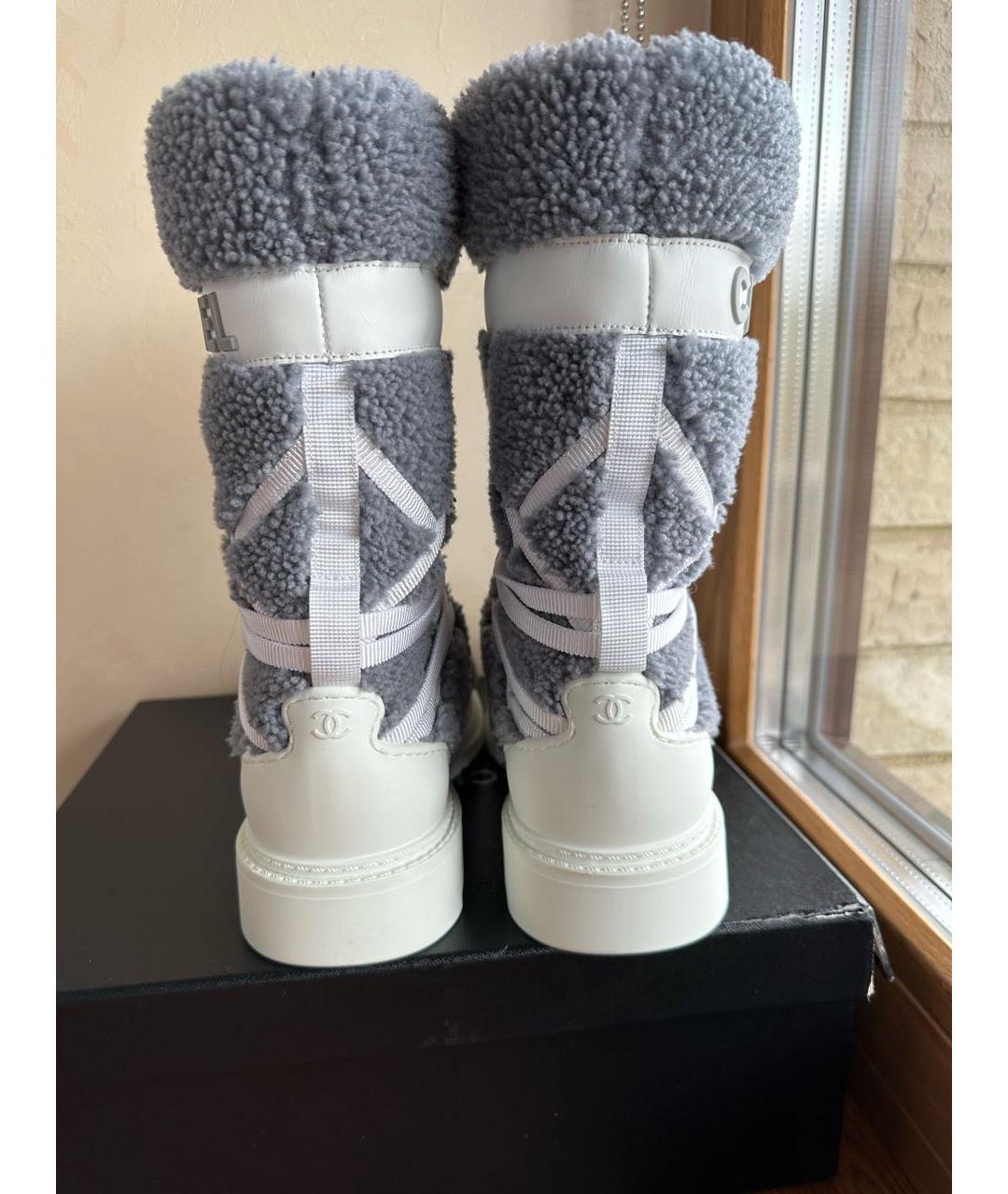 CHANEL Серые сапоги, фото 4