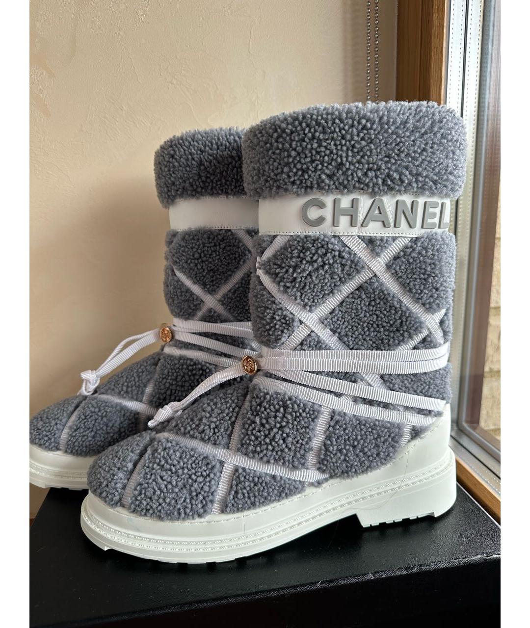 CHANEL Серые сапоги, фото 5