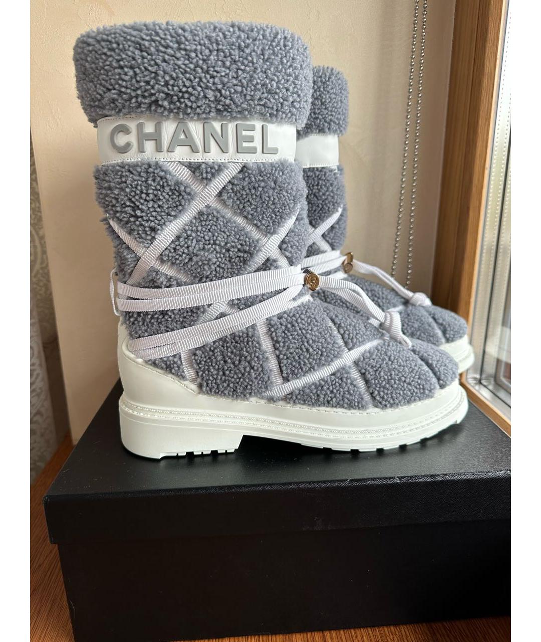 CHANEL Серые сапоги, фото 2