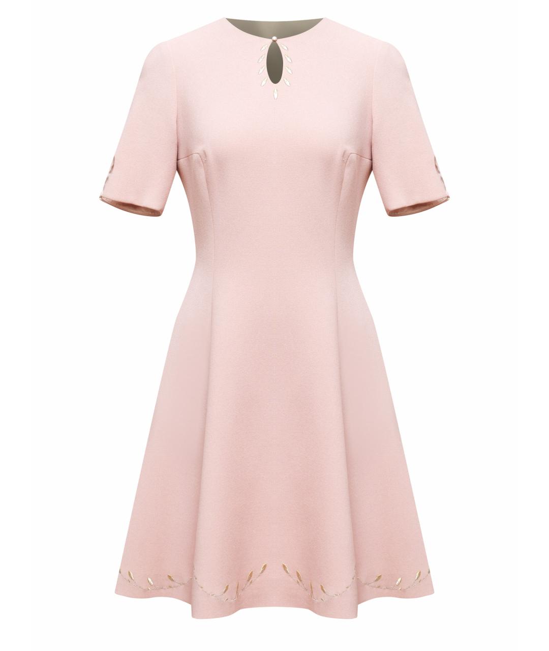 EDEM Розовое шерстяное коктейльное платье, фото 1