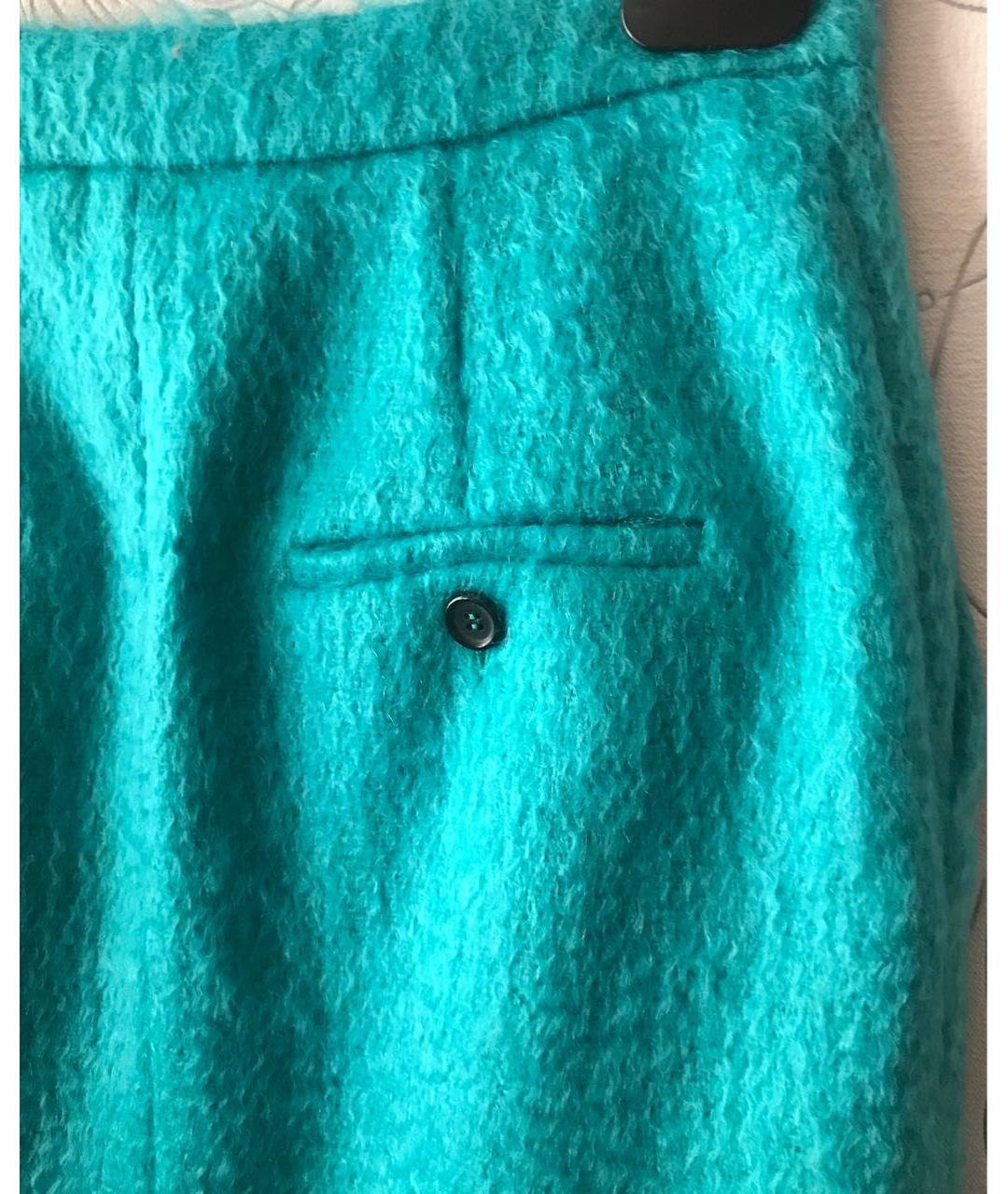 MAX MARA Бирюзовая шерстяная юбка мини, фото 6