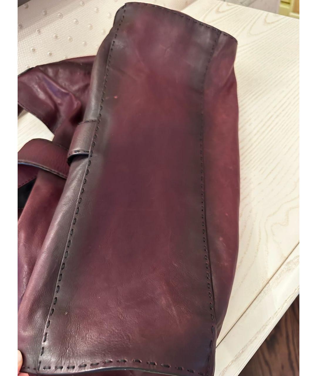 GUCCI Бордовая кожаная сумка с короткими ручками, фото 8