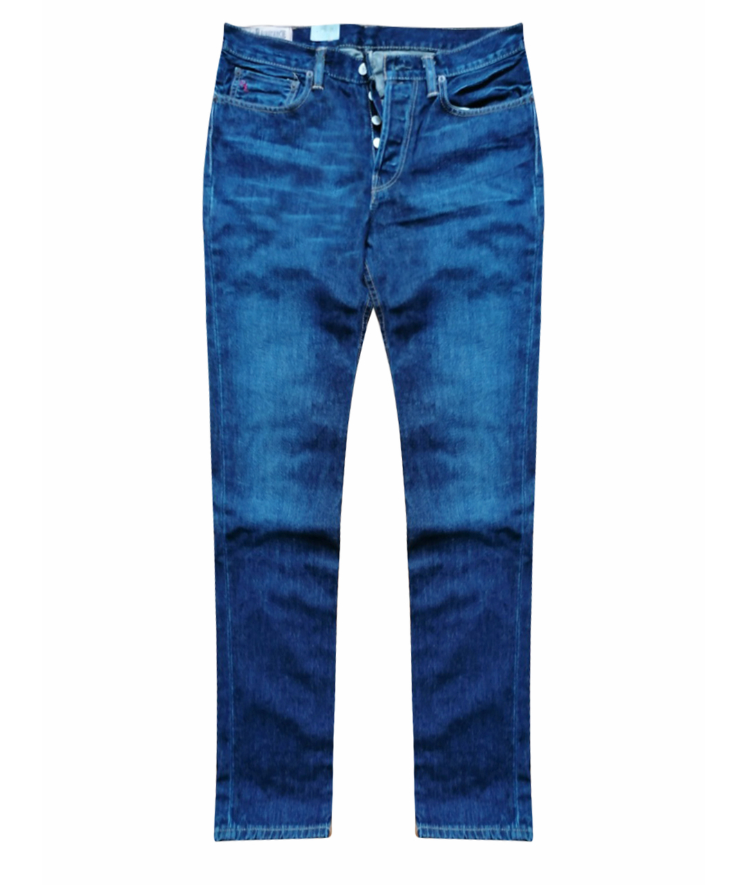 RALPH LAUREN Темно-синие хлопковые прямые джинсы, фото 1