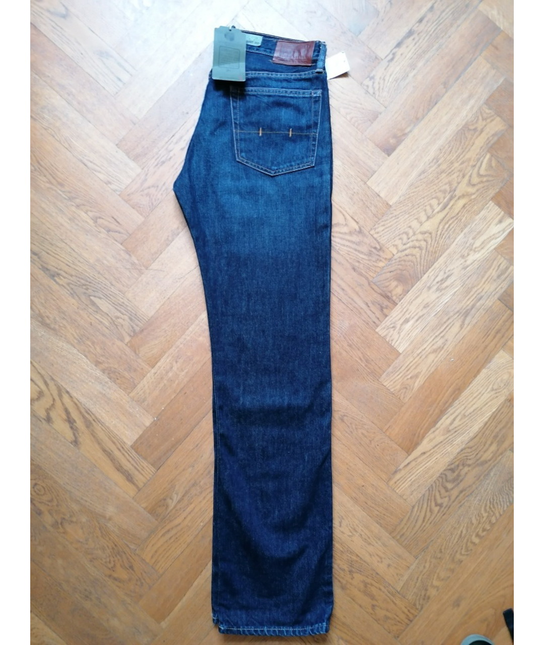 RALPH LAUREN Темно-синие хлопковые прямые джинсы, фото 3