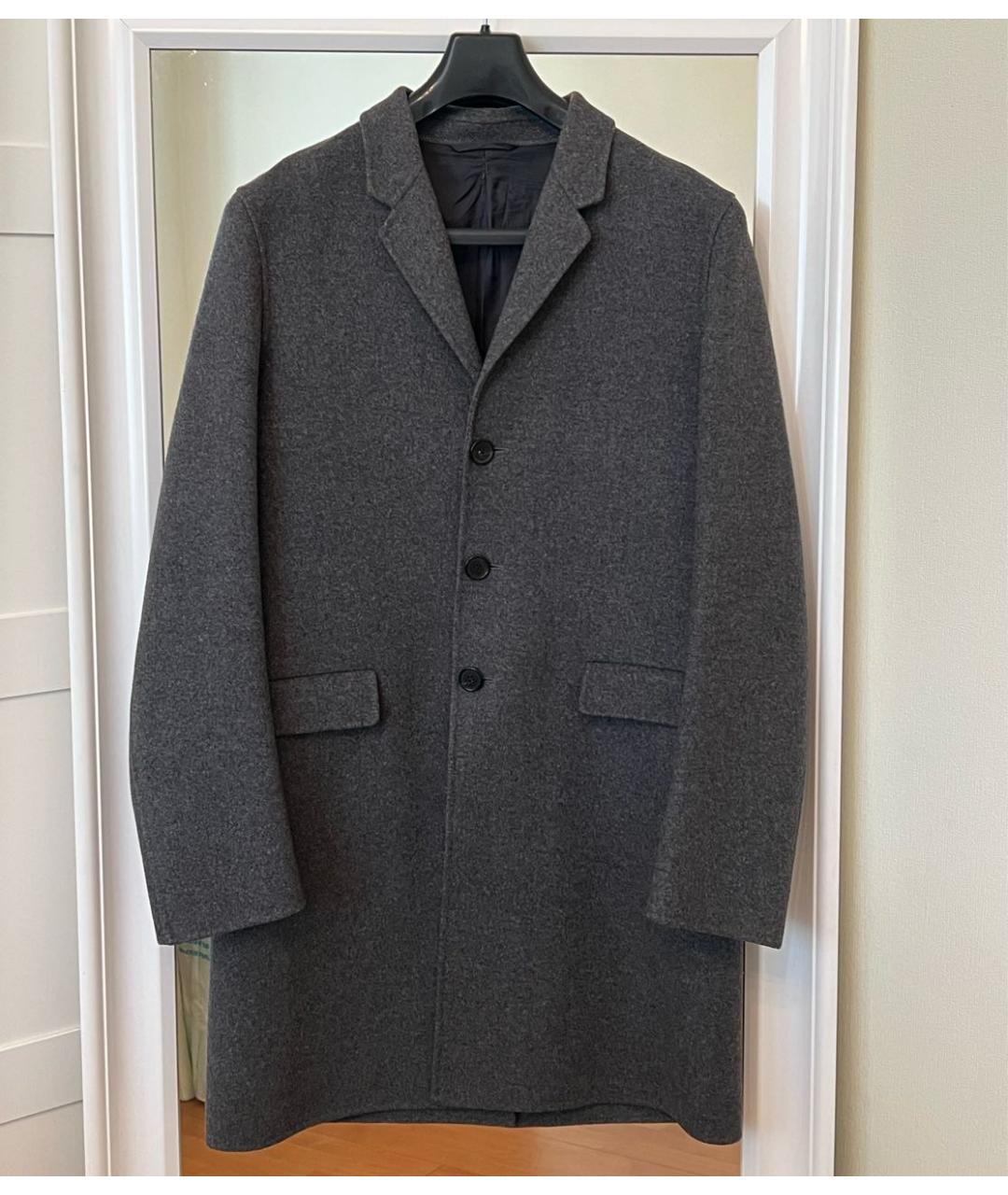 JIL SANDER Антрацитовое шерстяное пальто, фото 8
