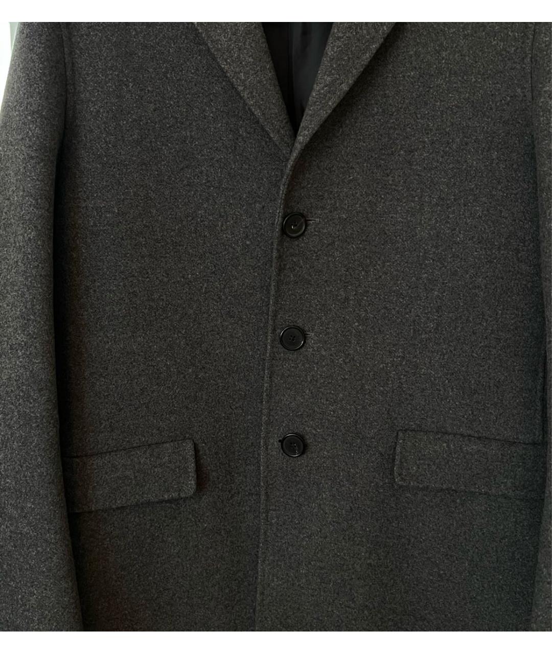 JIL SANDER Антрацитовое шерстяное пальто, фото 4