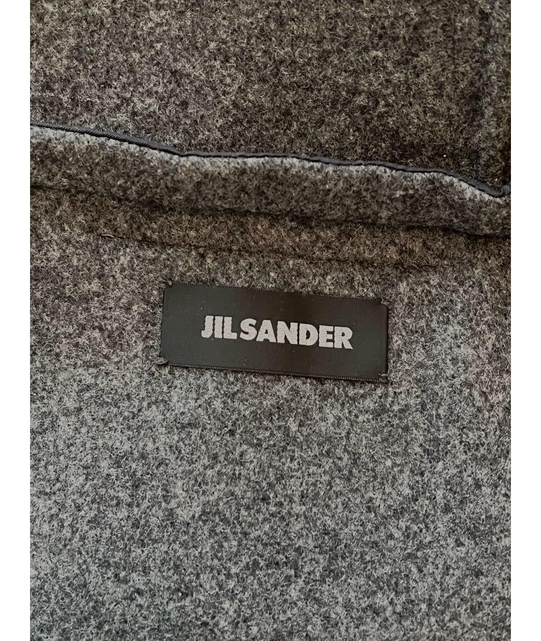 JIL SANDER Антрацитовое шерстяное пальто, фото 5
