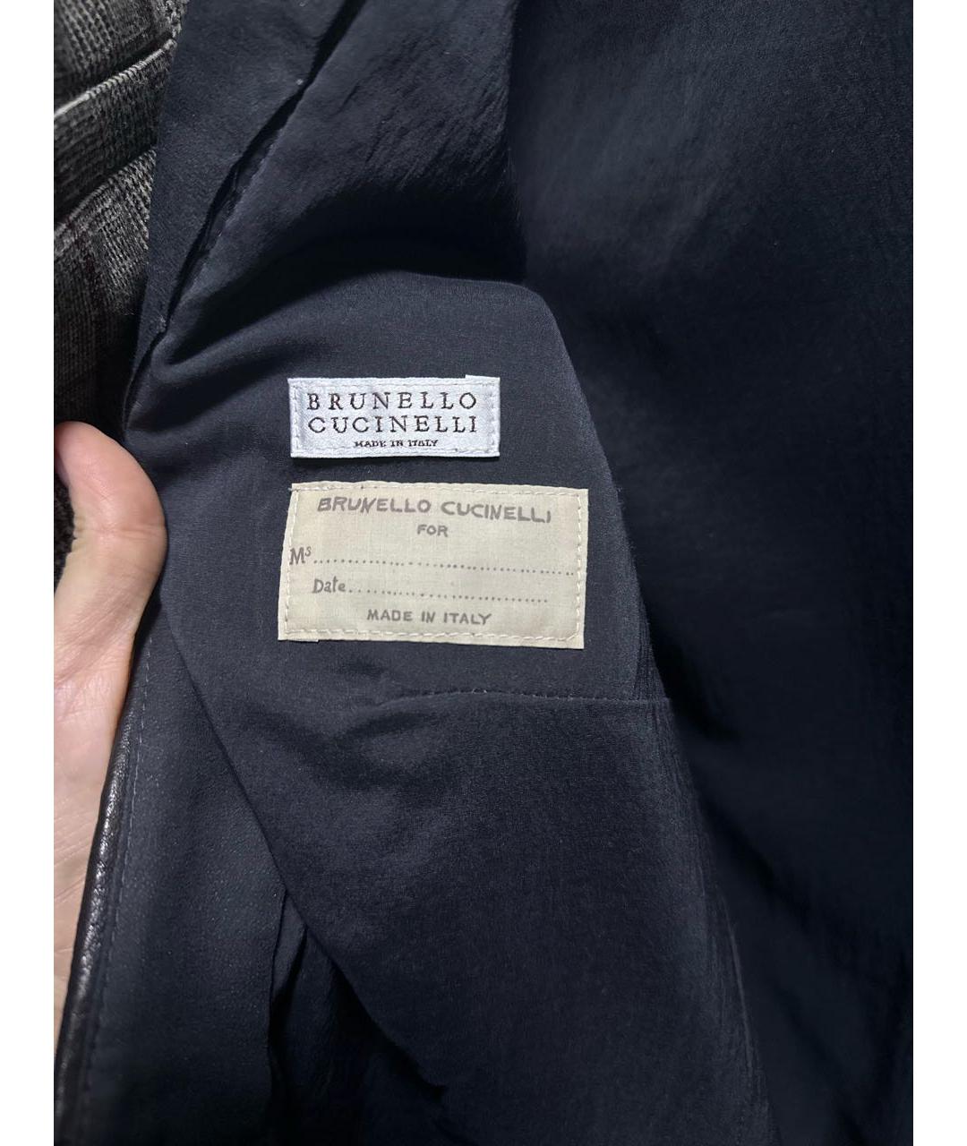 BRUNELLO CUCINELLI Коричневый кожаный жакет/пиджак, фото 8