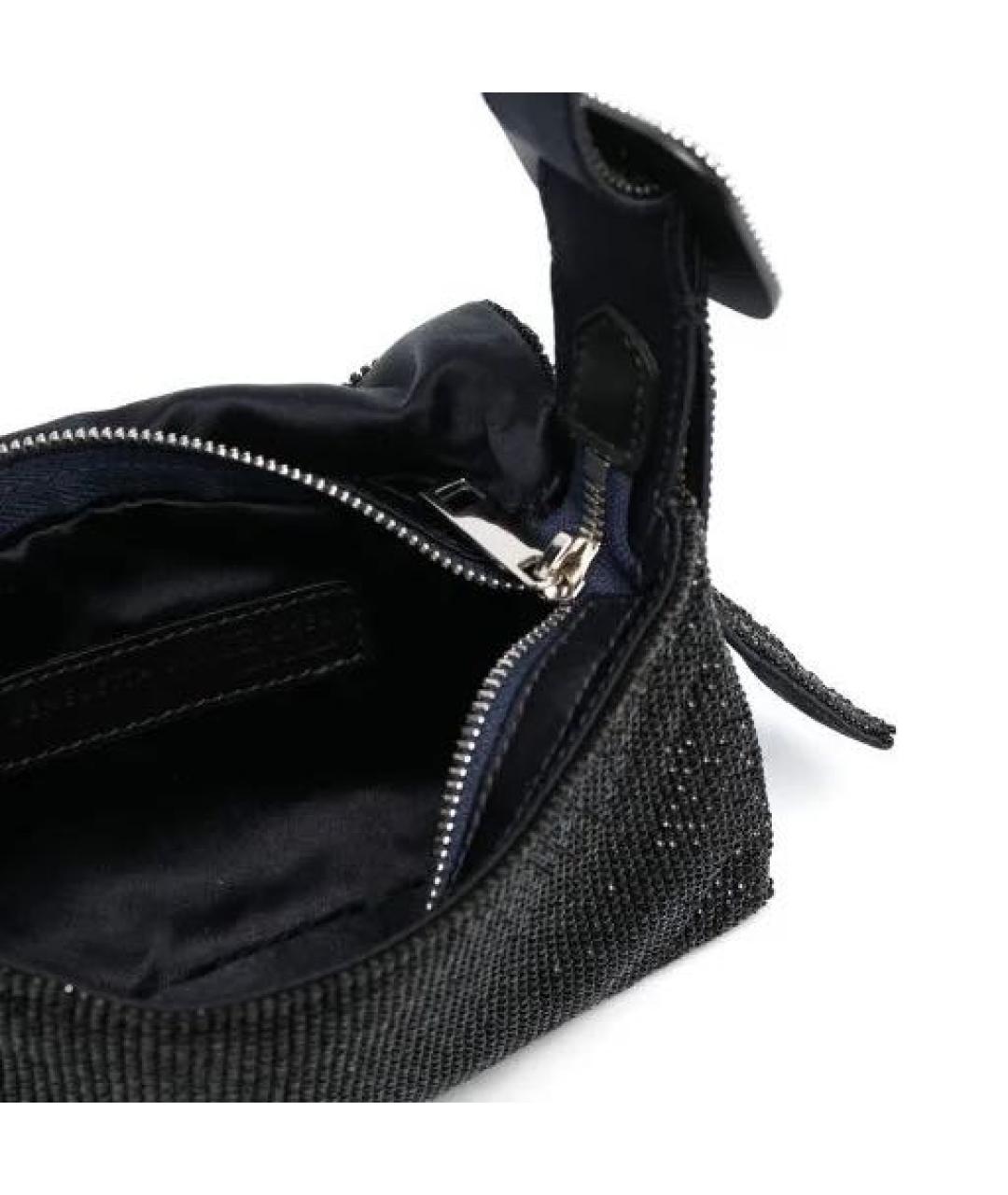 BENEDETTA BRUZZICHES Черная тканевая сумка с короткими ручками, фото 4