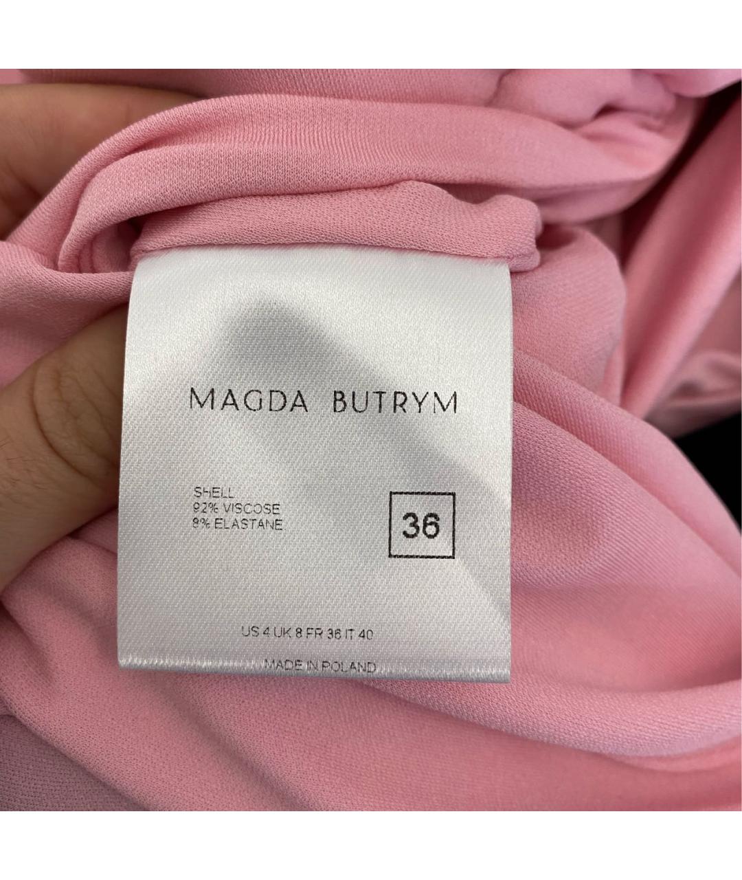 MAGDA BUTRYM Розовое вискозное коктейльное платье, фото 5