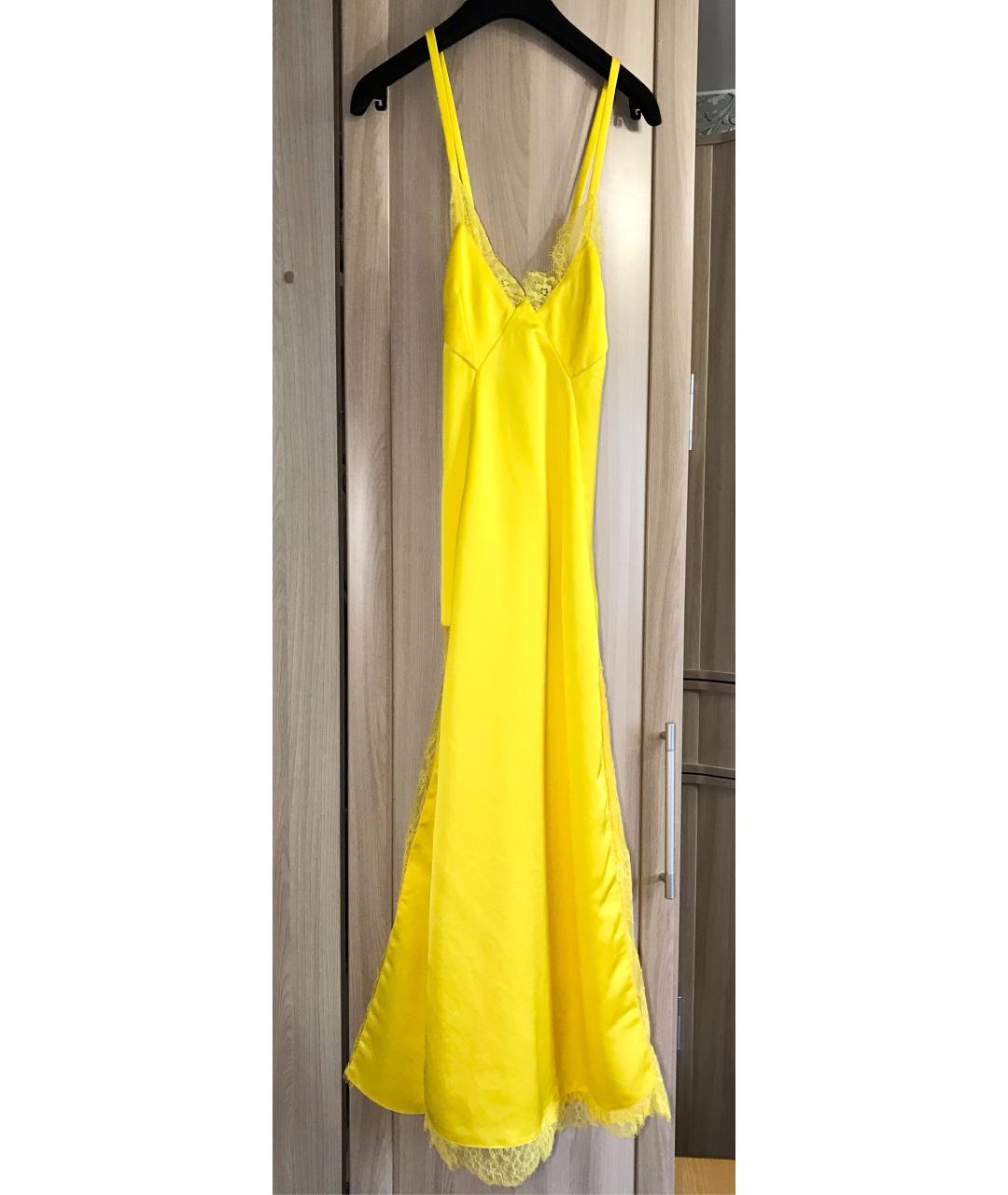 OFF-WHITE Желтое полиэстеровое повседневное платье, фото 4