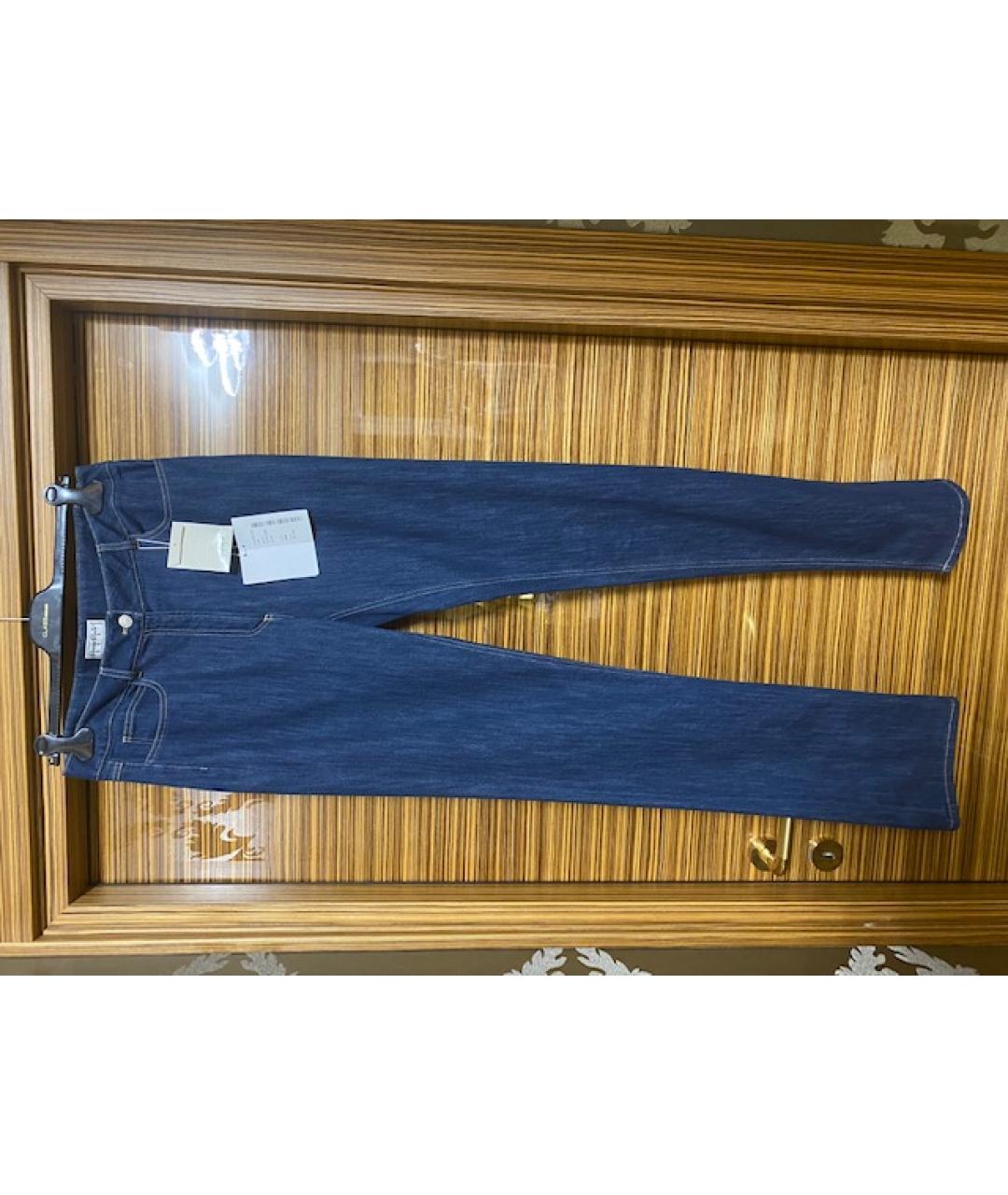 GIORGIO GRATI Синие хлопко-эластановые прямые джинсы, фото 6