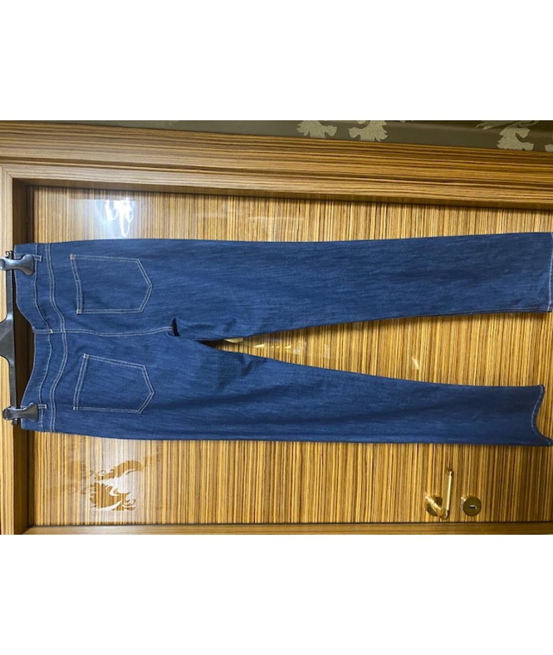 GIORGIO GRATI Синие хлопко-эластановые прямые джинсы, фото 2