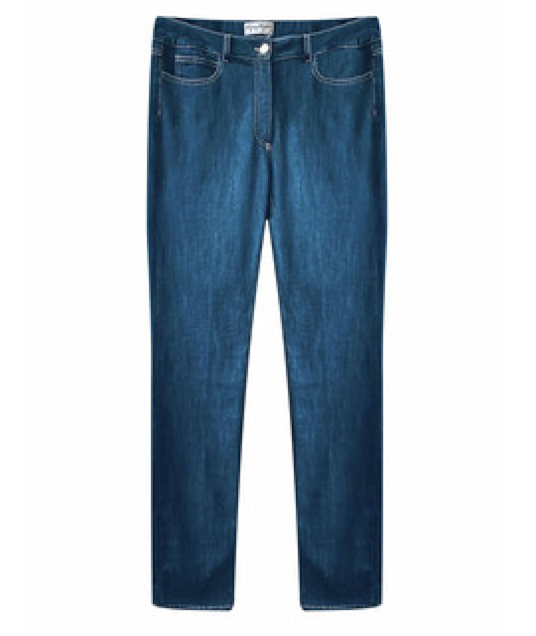 GIORGIO GRATI Синие хлопко-эластановые прямые джинсы, фото 1