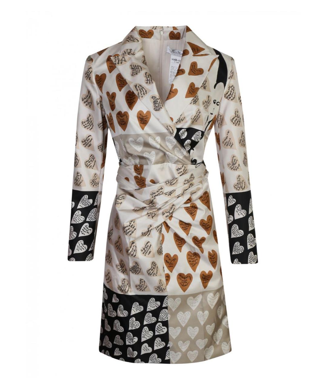 MAX MARA Бежевое шелковое коктейльное платье, фото 1