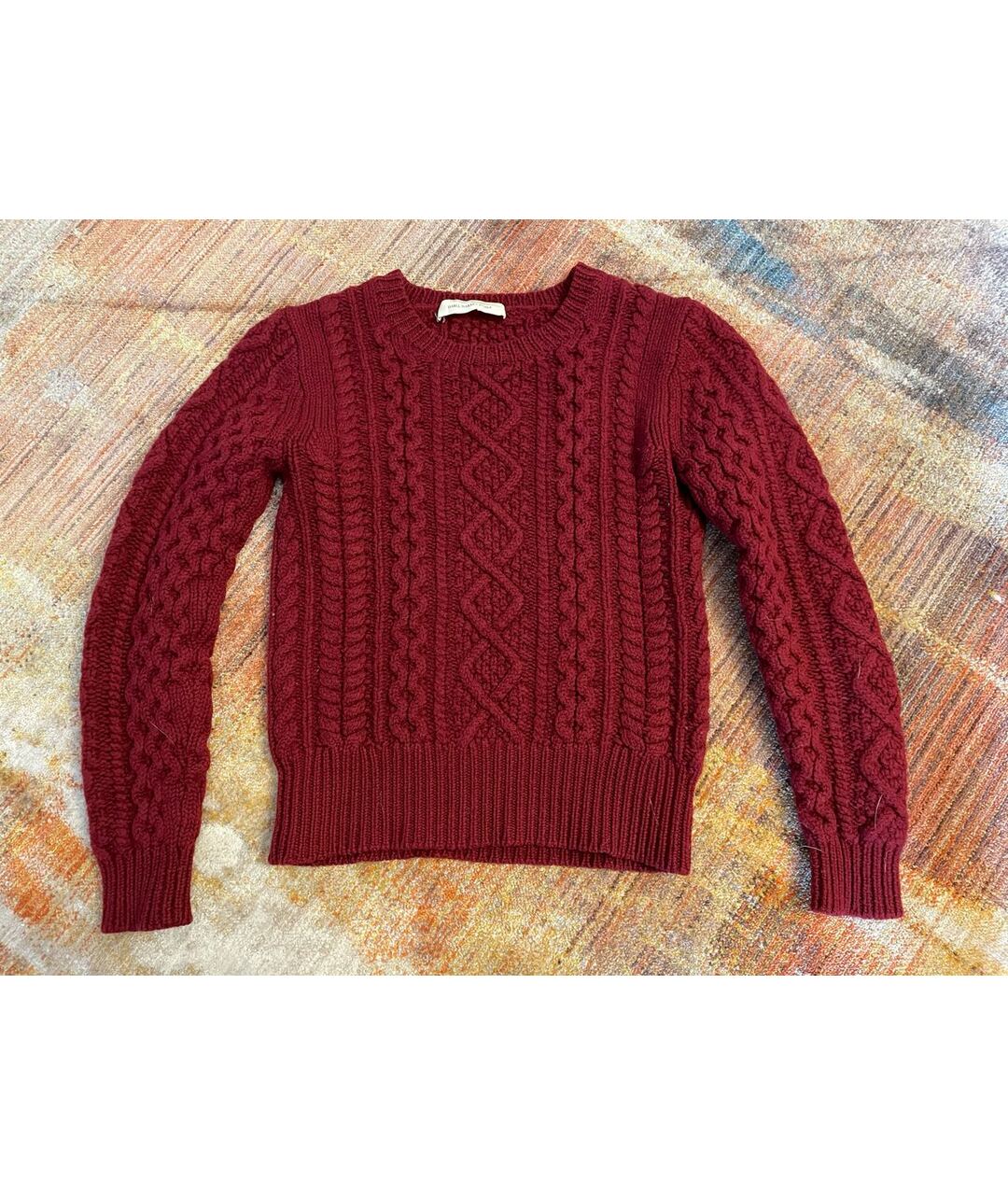 ISABEL MARANT ETOILE Бордовый шерстяной джемпер / свитер, фото 5