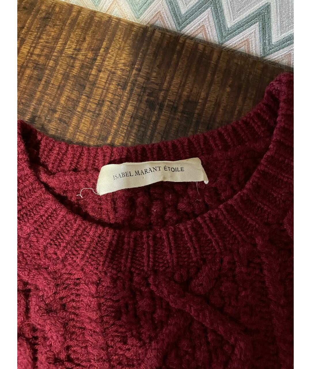 ISABEL MARANT ETOILE Бордовый шерстяной джемпер / свитер, фото 3