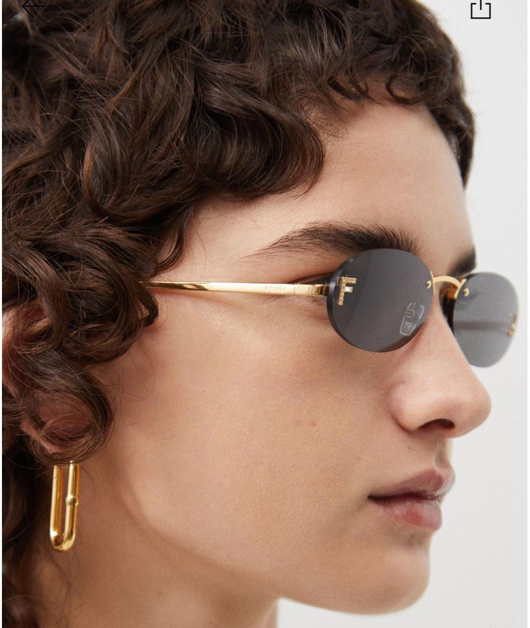 FENDI Серые металлические солнцезащитные очки, фото 3