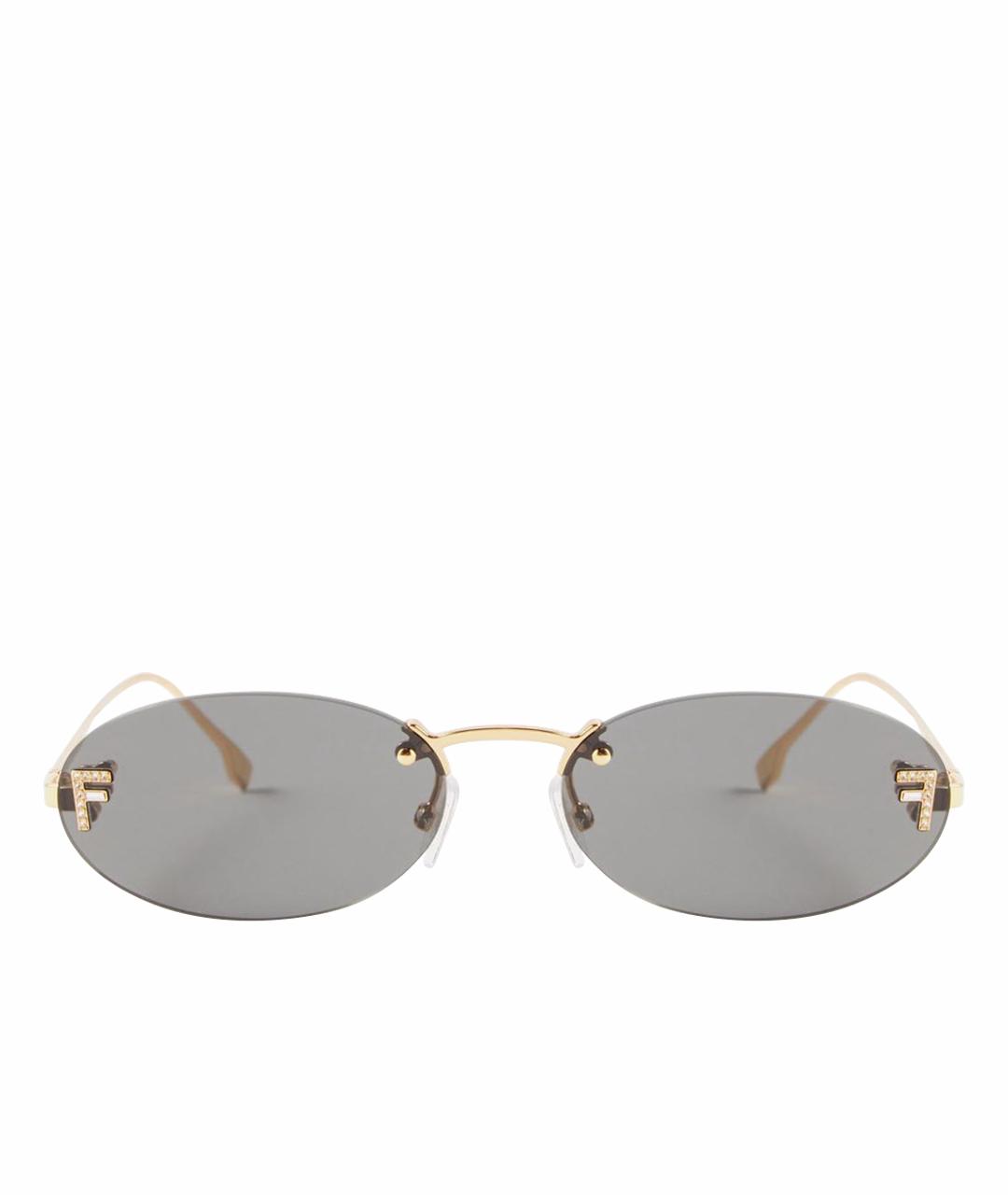 FENDI Серые металлические солнцезащитные очки, фото 1
