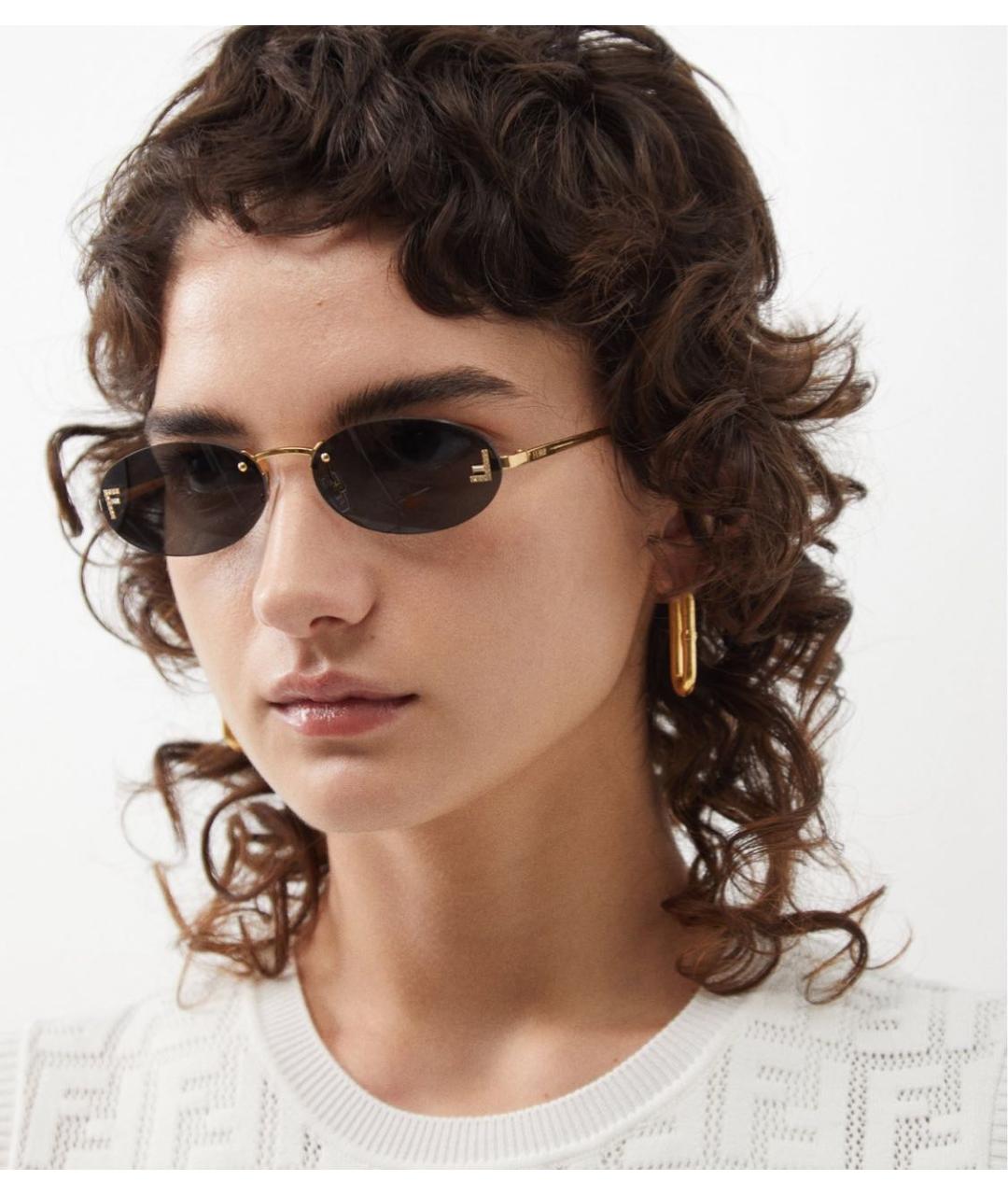 FENDI Серые металлические солнцезащитные очки, фото 2