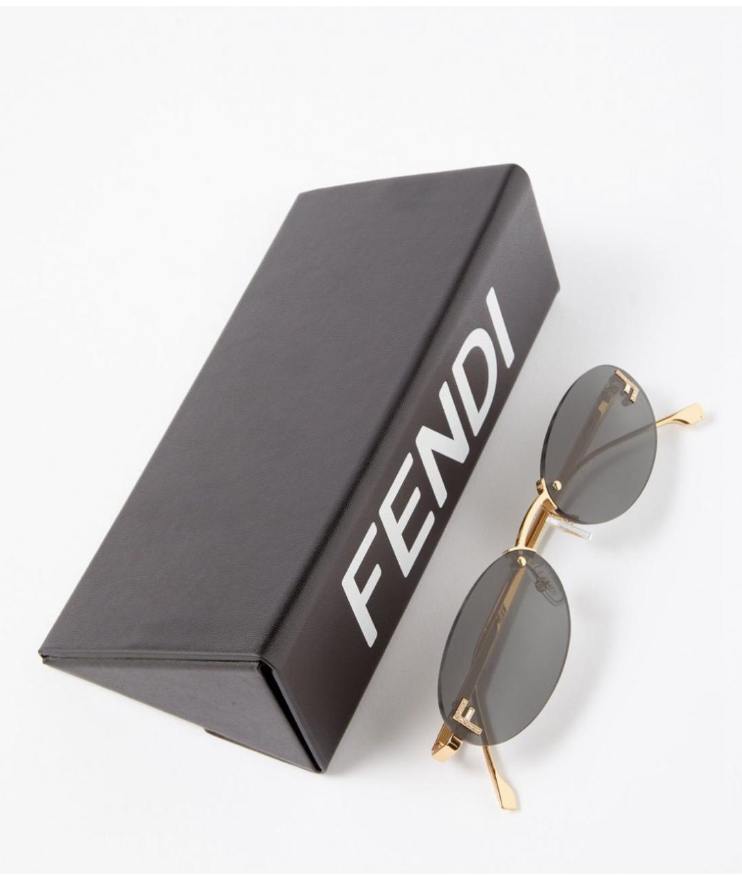 FENDI Серые металлические солнцезащитные очки, фото 6