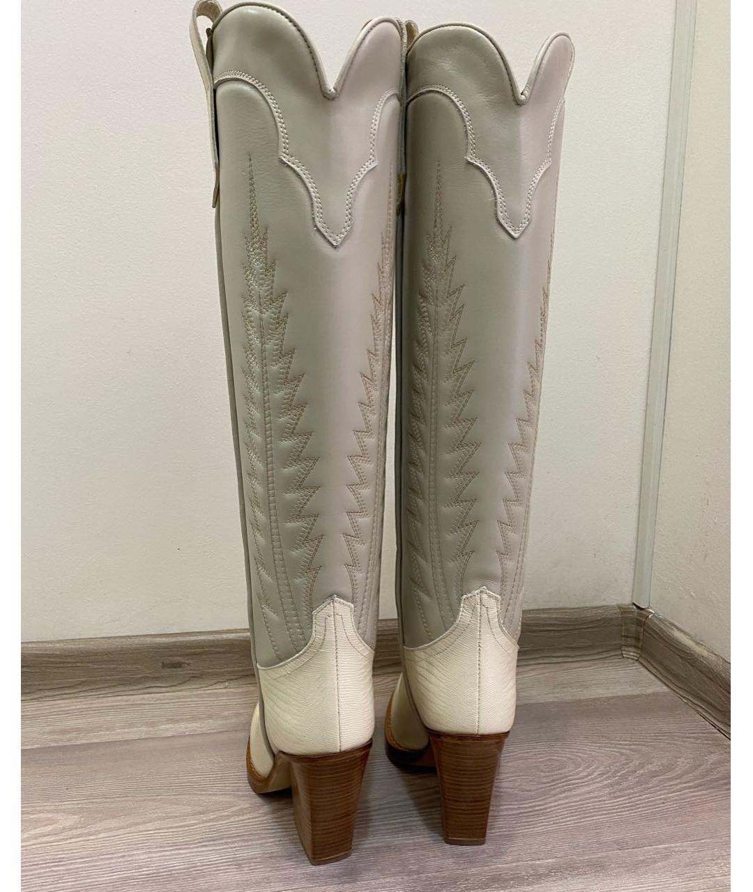 PARIS TEXAS Бежевые кожаные сапоги, фото 6