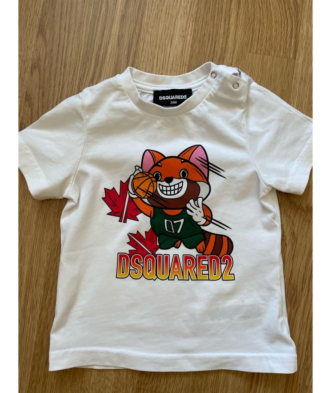 DSQUARED2 KIDS Белая хлопковая детская футболка, фото 5