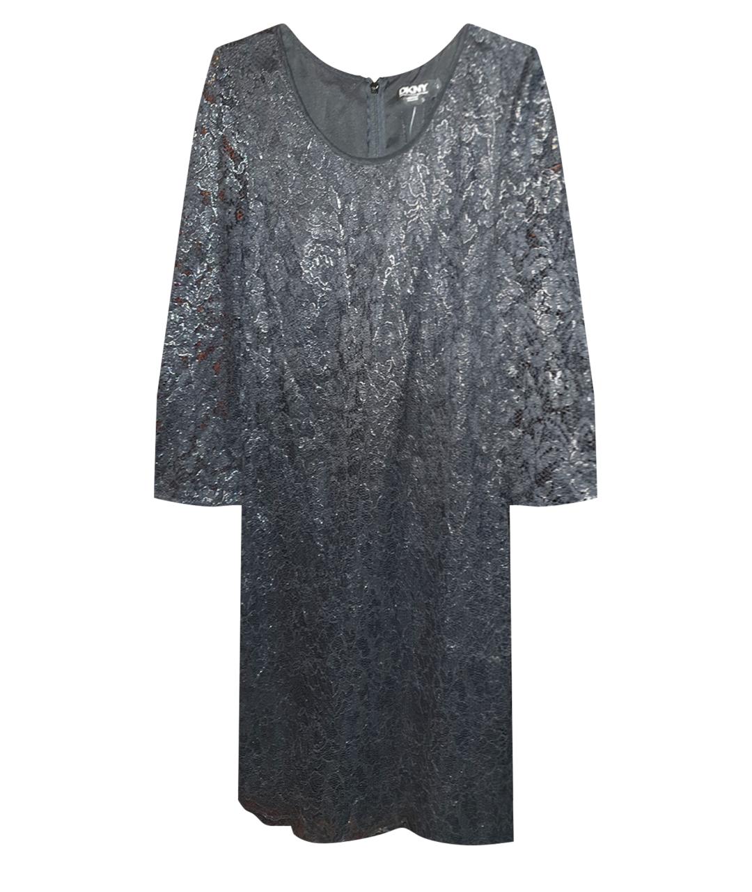 DKNY Черное вискозное коктейльное платье, фото 1