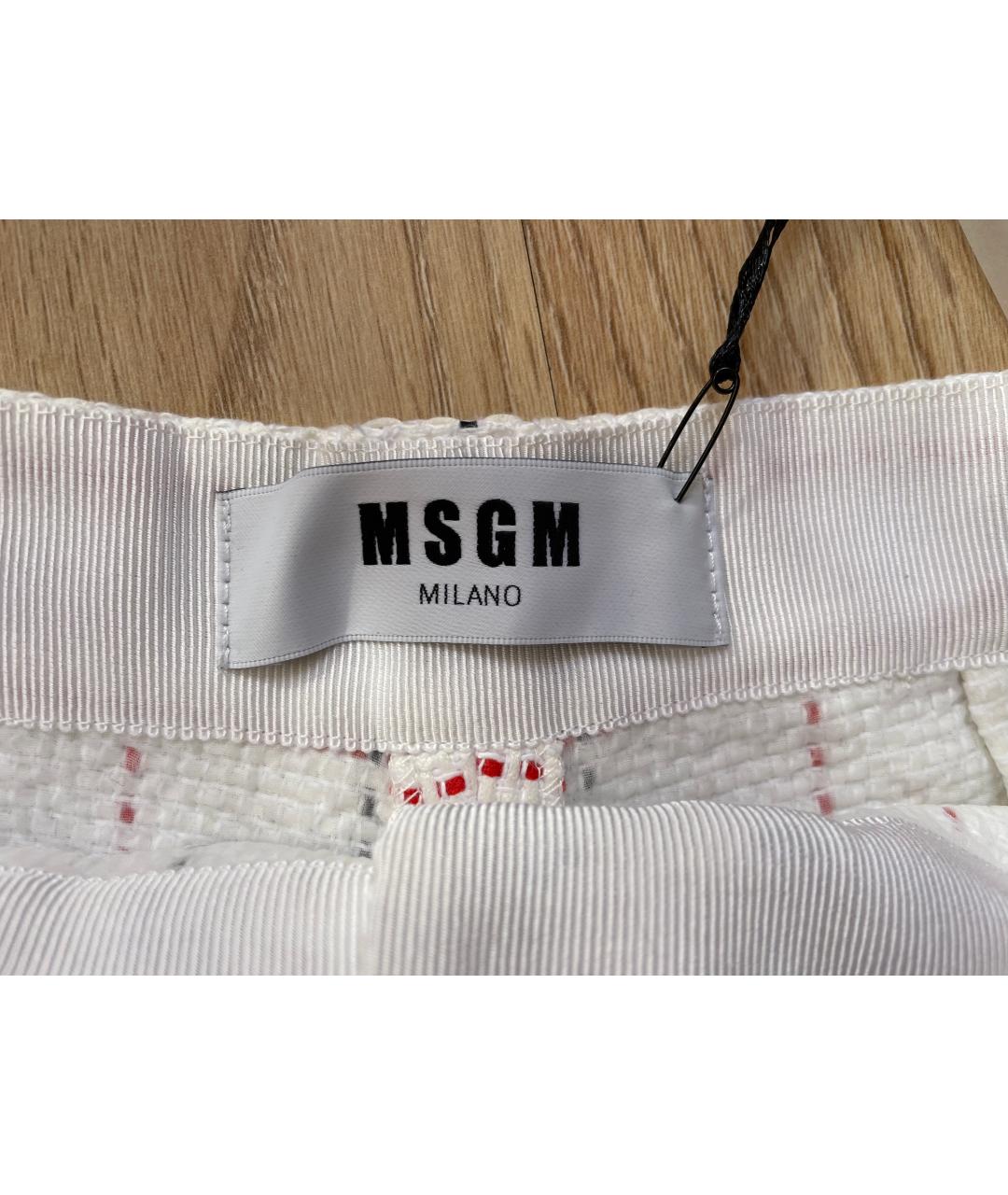 MSGM Белые твидовые шорты, фото 3