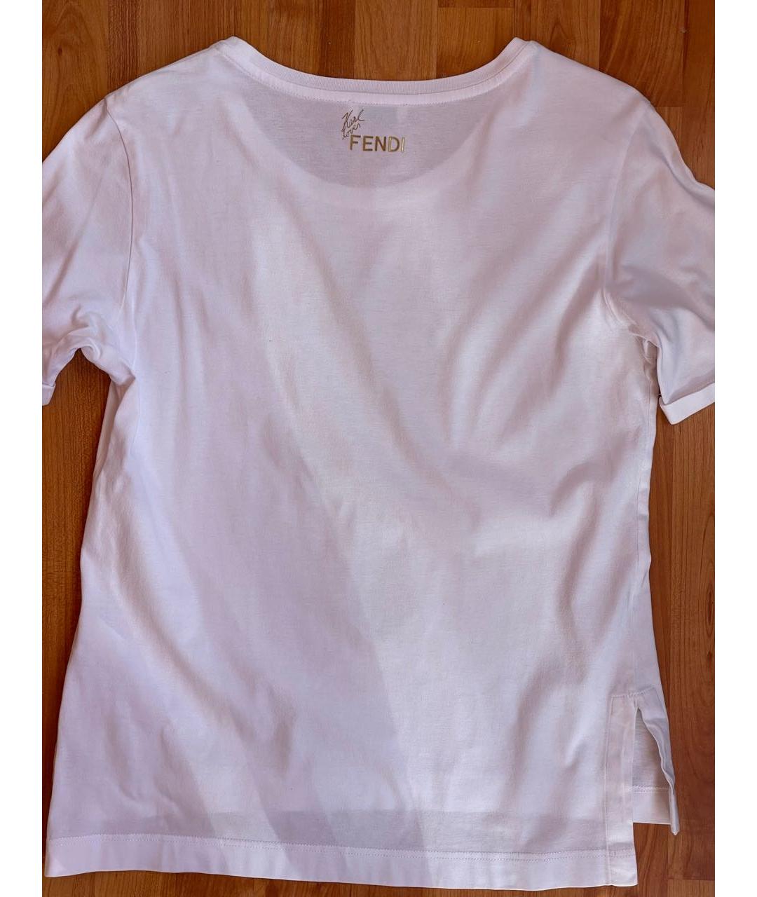 FENDI Белая хлопковая футболка, фото 6