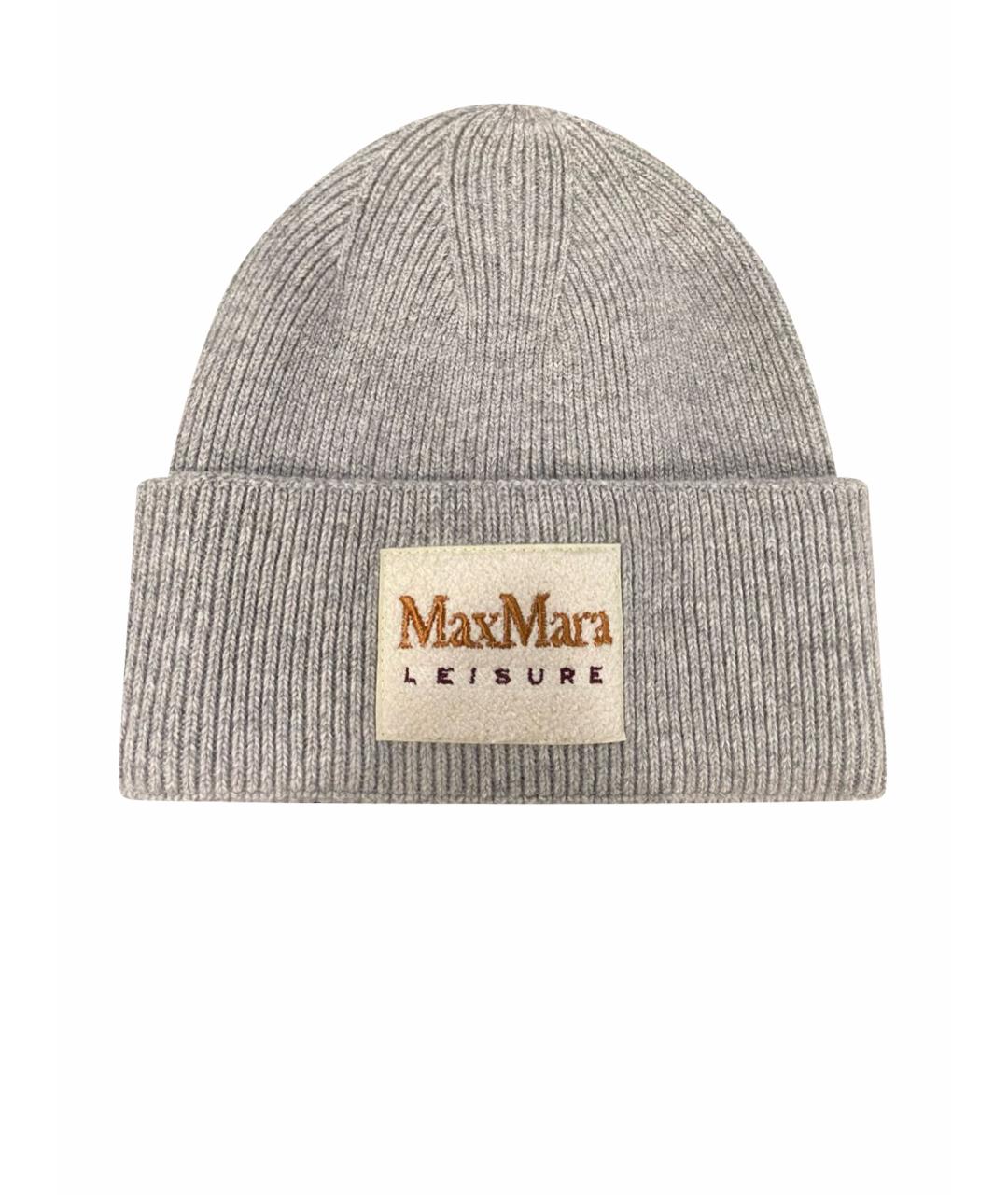 'S MAX MARA Серая шерстяная шапка, фото 1