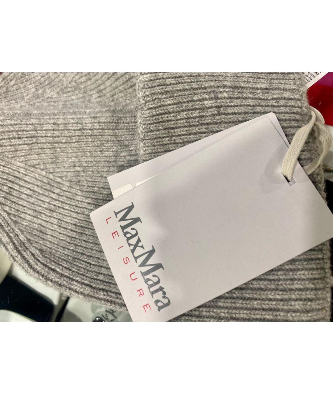 'S MAX MARA Серая шерстяная шапка, фото 3