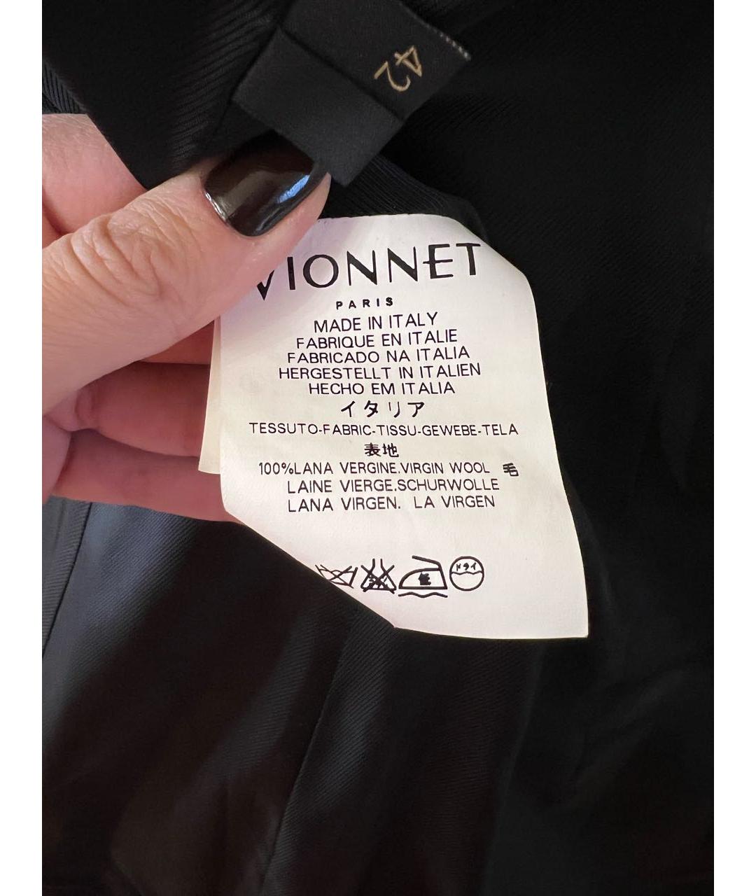 VIONNET Черное шерстяное пальто, фото 4