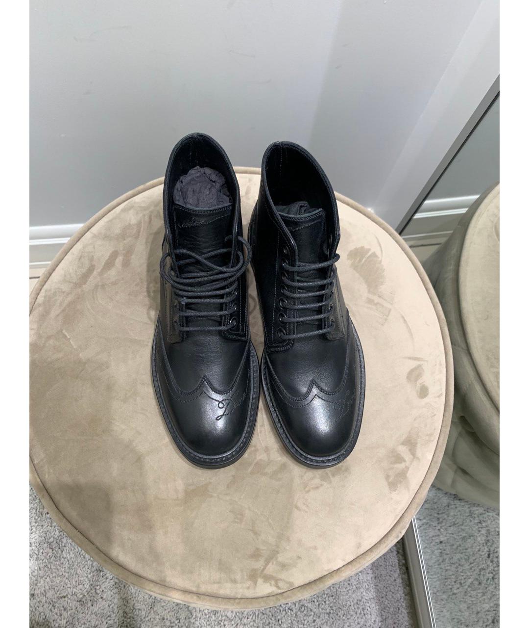 SAINT LAURENT Черные кожаные ботинки, фото 2