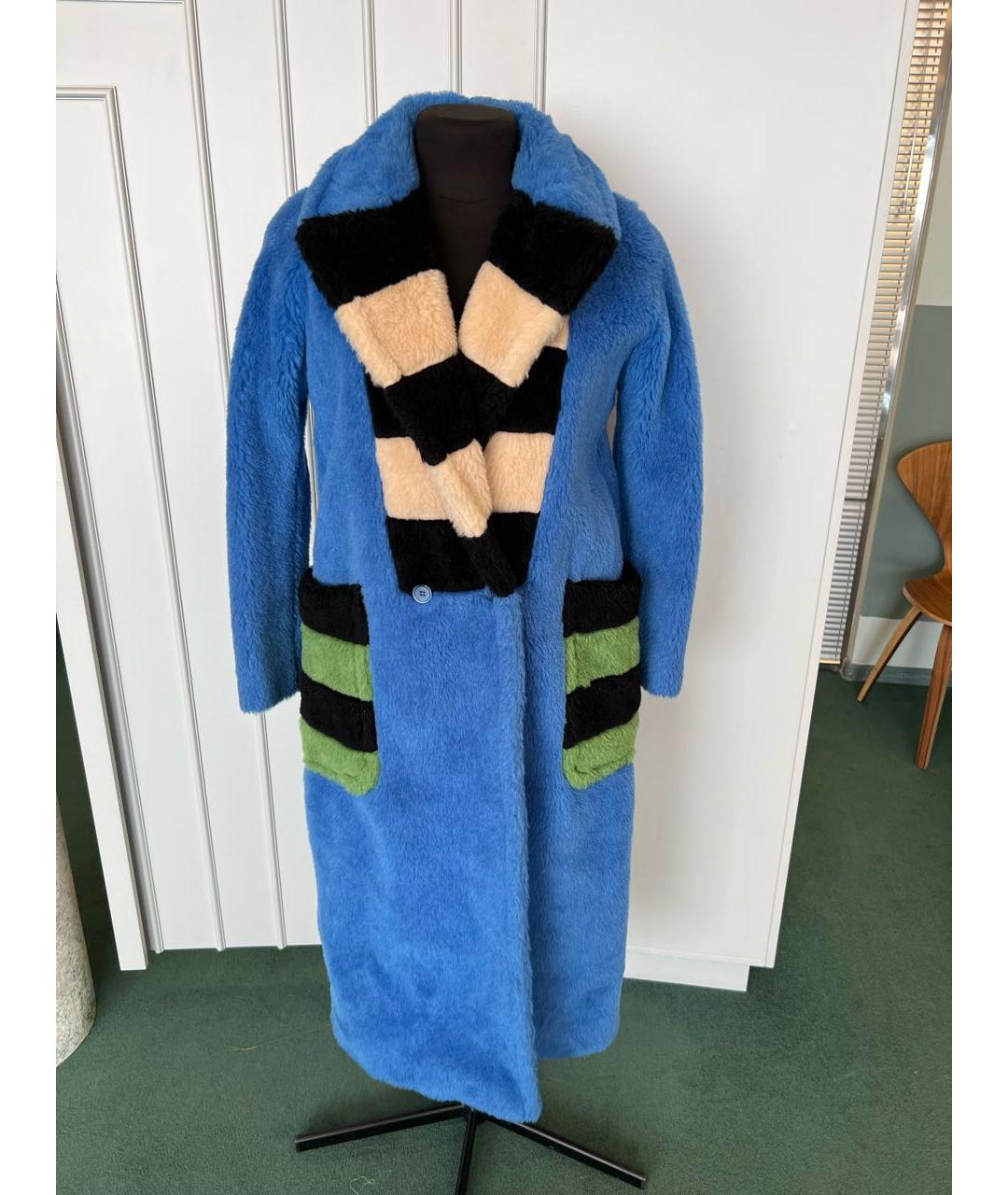 MAX MARA Синяя шерстяная шуба, фото 6