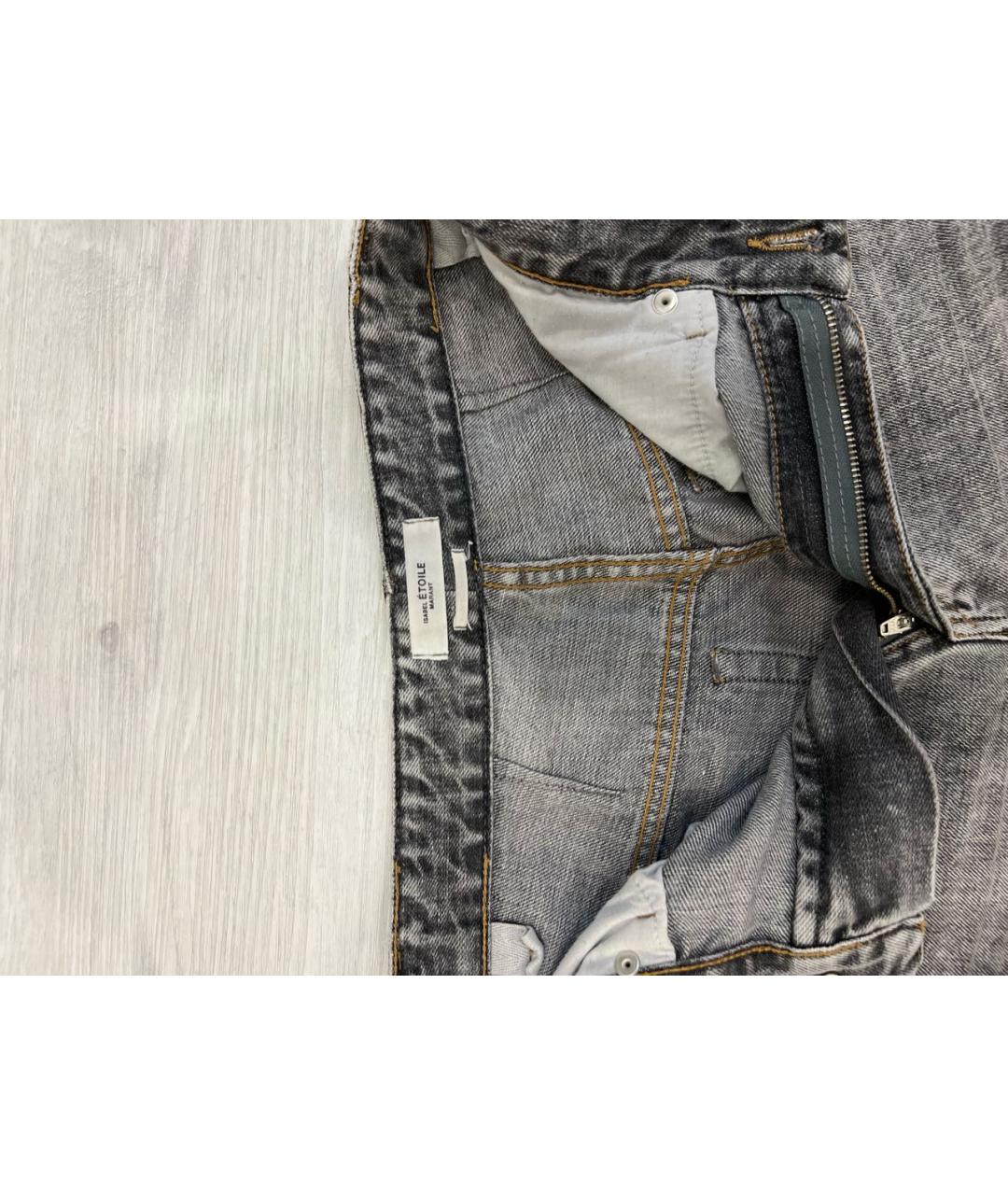 ISABEL MARANT ETOILE Серые хлопко-кашемировые прямые джинсы, фото 3