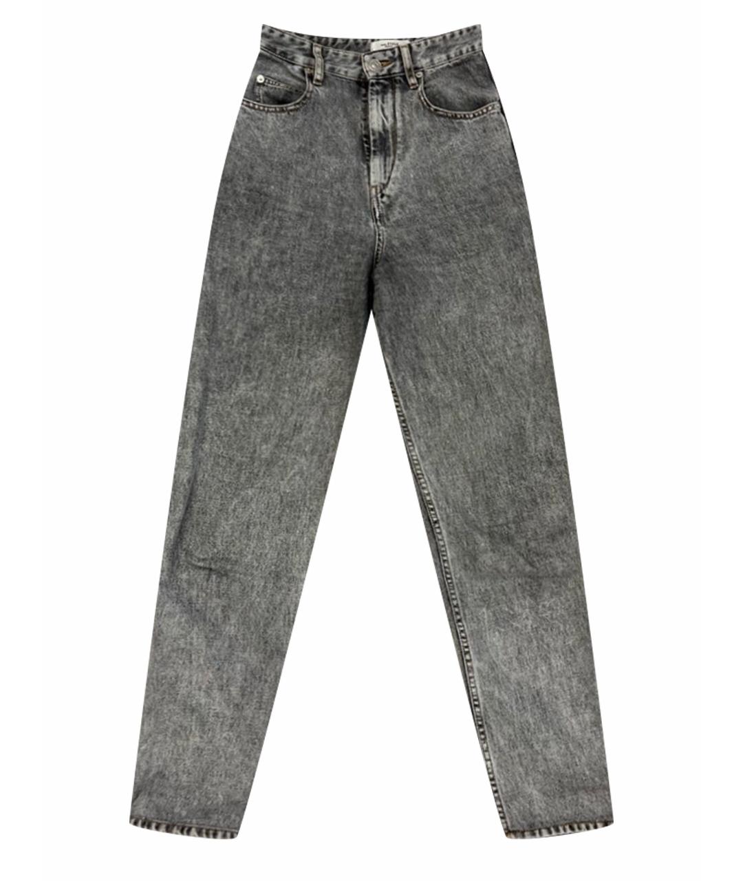 ISABEL MARANT ETOILE Серые хлопко-кашемировые прямые джинсы, фото 1