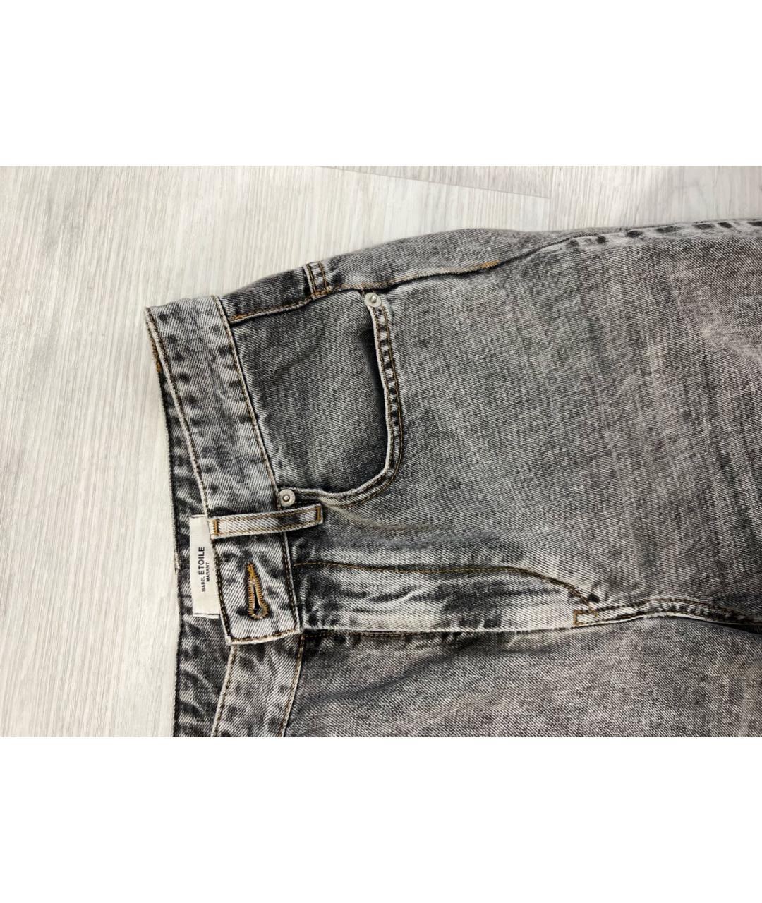ISABEL MARANT ETOILE Серые хлопко-кашемировые прямые джинсы, фото 4
