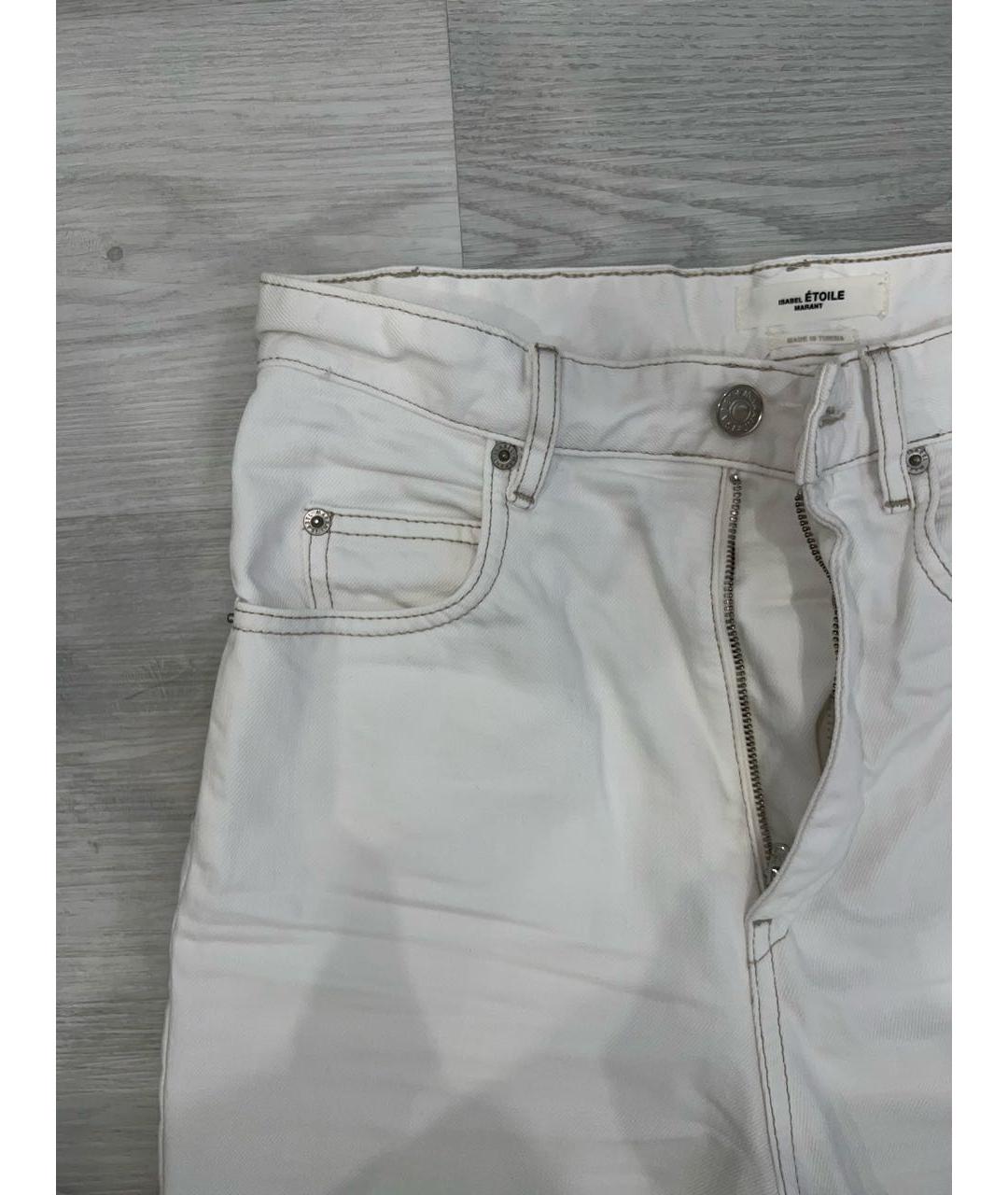 ISABEL MARANT ETOILE Белые хлопковые прямые джинсы, фото 4