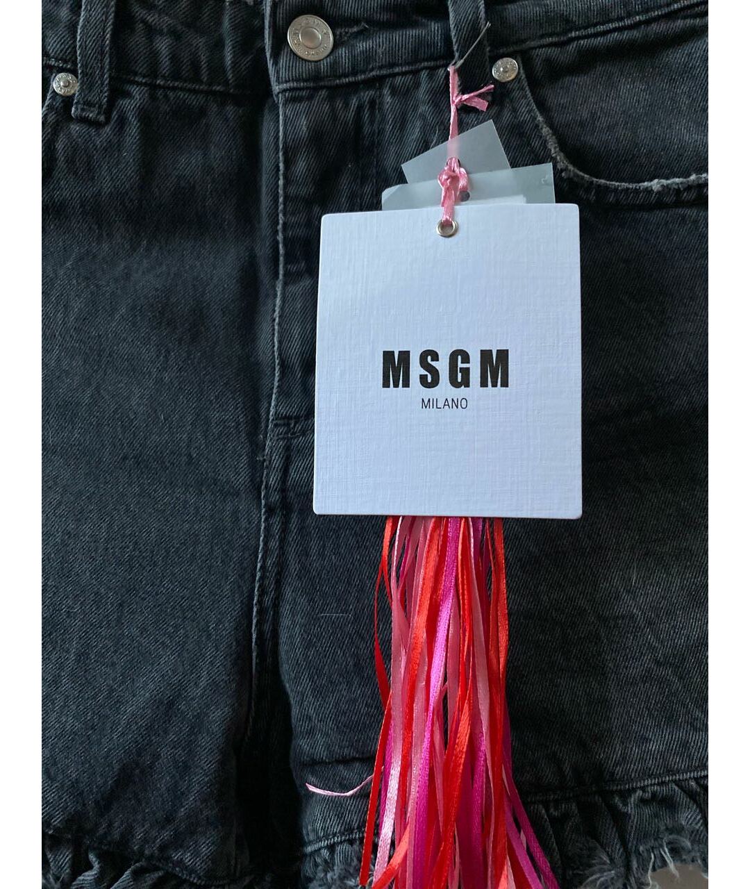 MSGM Антрацитовые хлопковые шорты, фото 5