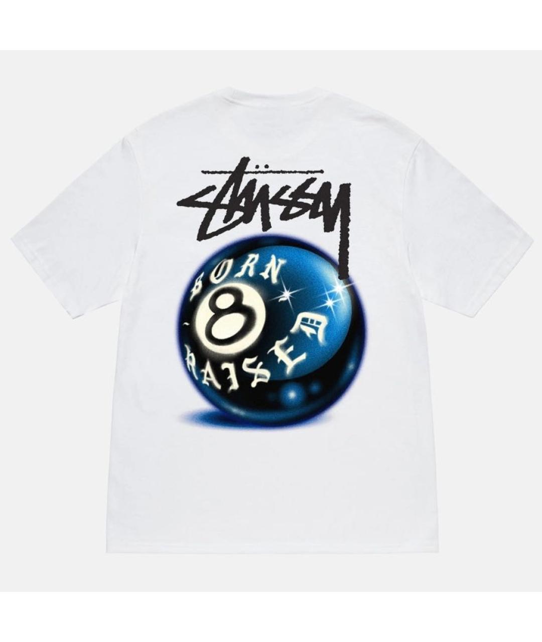 STUSSY Белая хлопковая футболка, фото 3